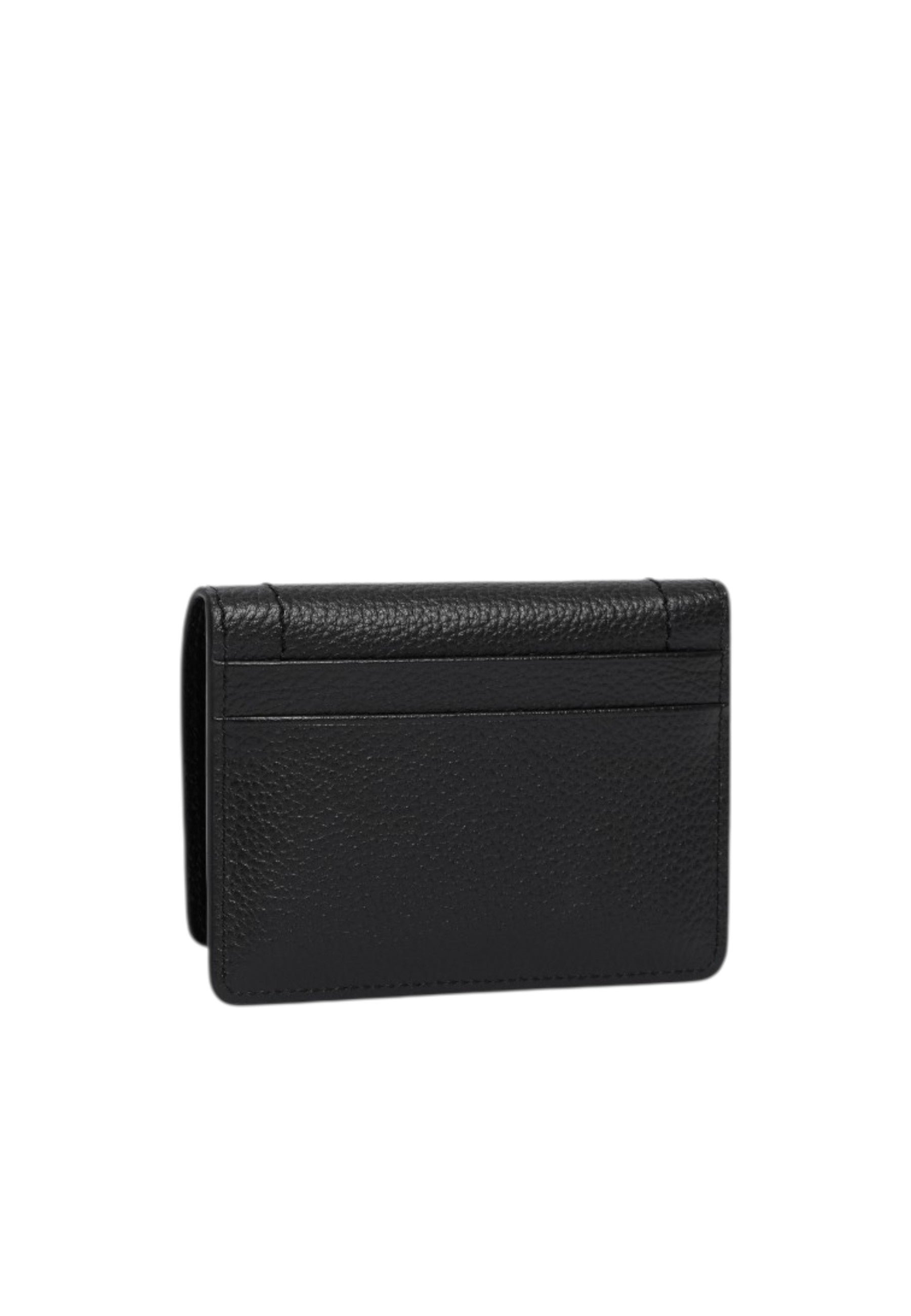 Petit porte cartes à rabat louison en cuir grainé LE TANNEUR Noir