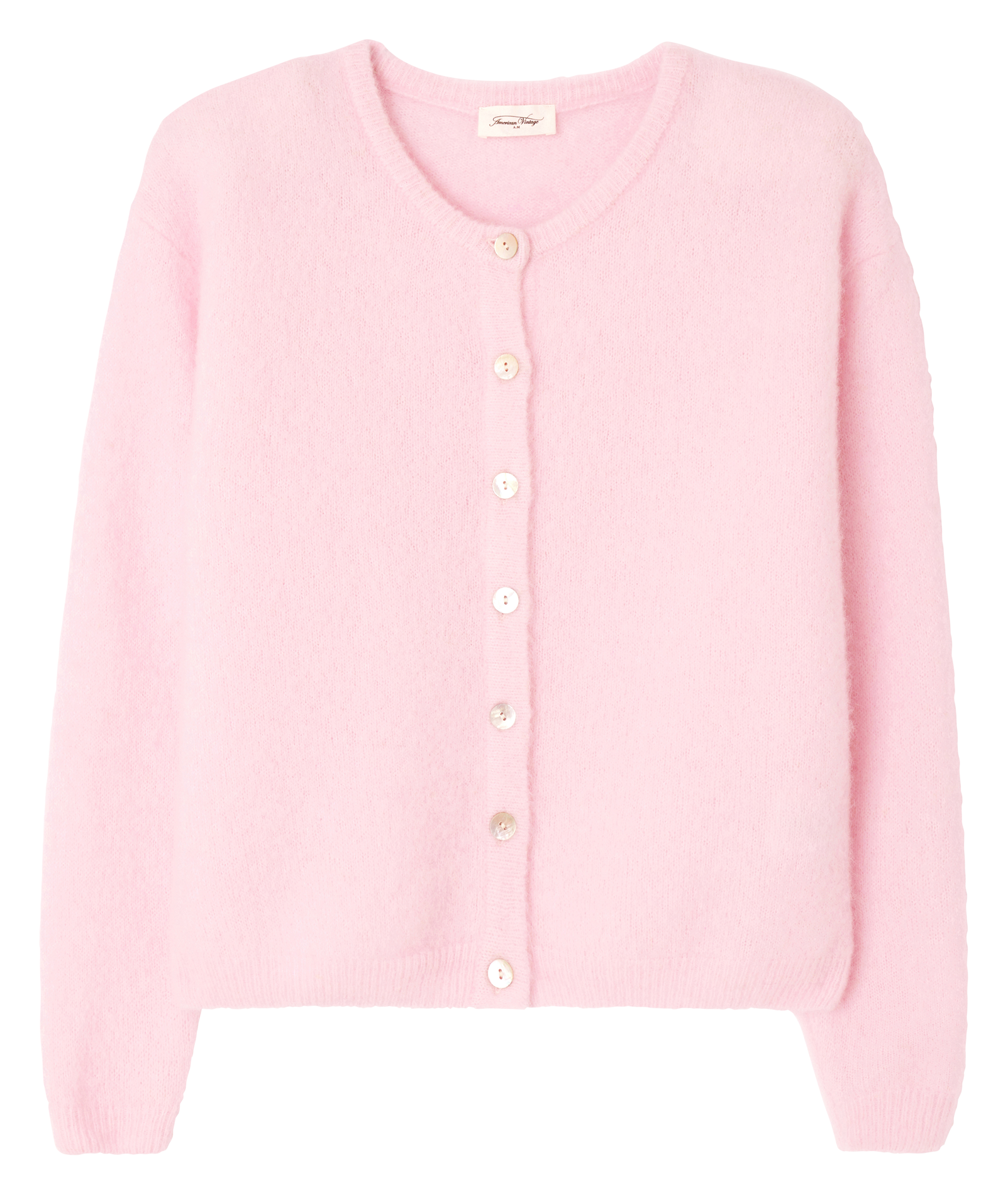 Gilet ample col rond en laine mélangée vitow  Dragee chine