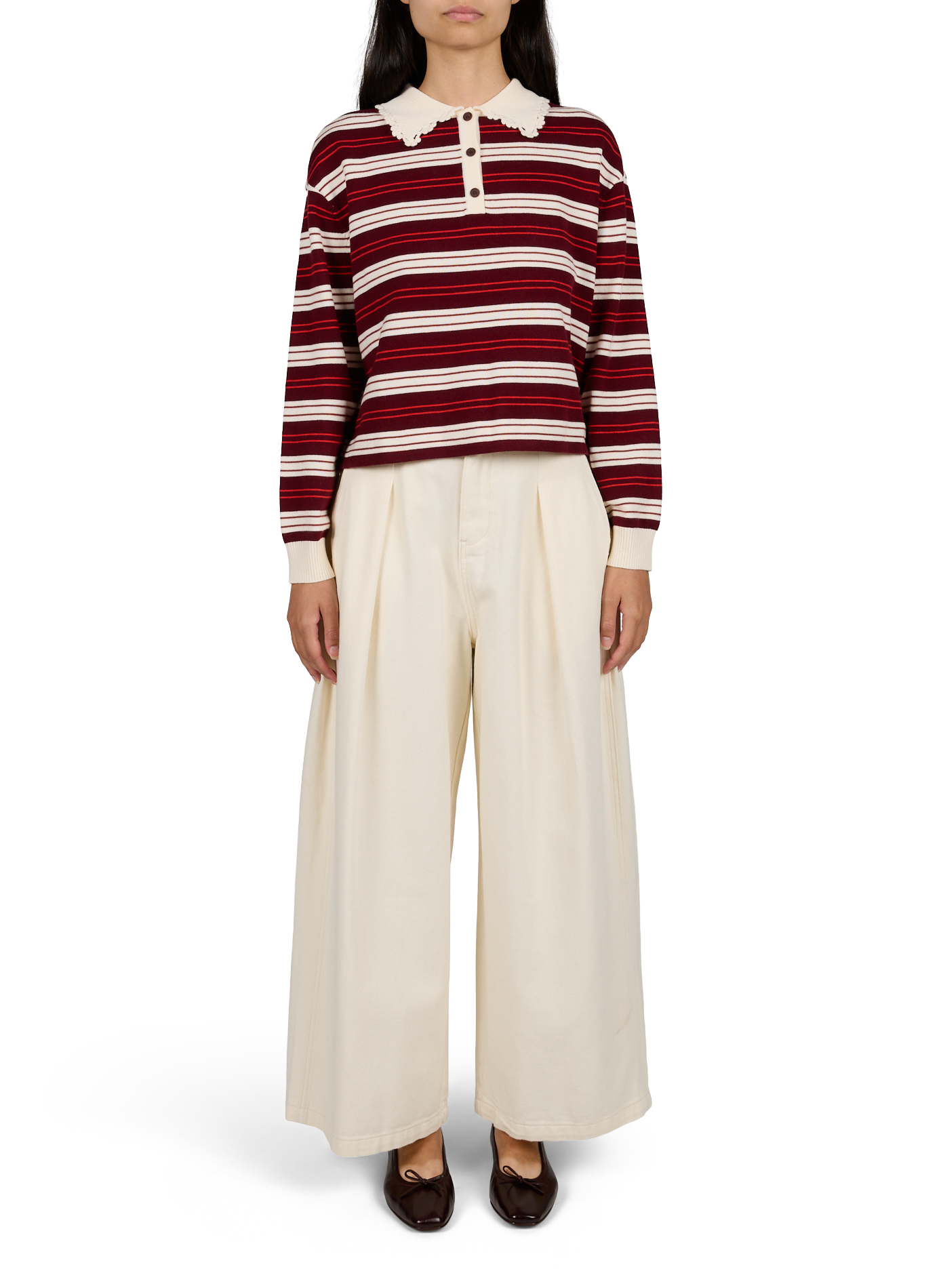 Gestreifter Pullover mit Polokragen SUNCOO Mehrfarbig