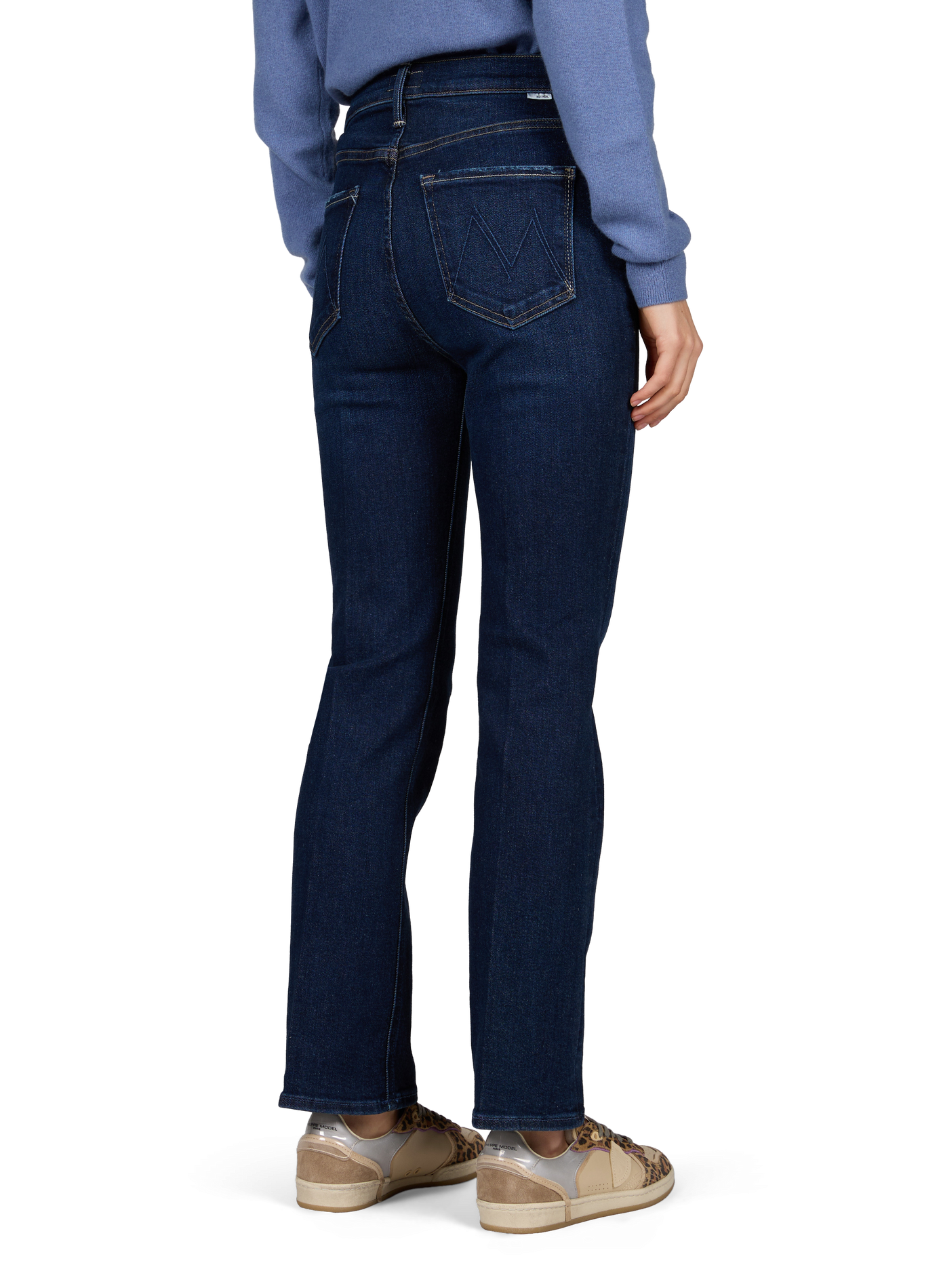 High-waisted plain slim jeans MOTHER Blue
