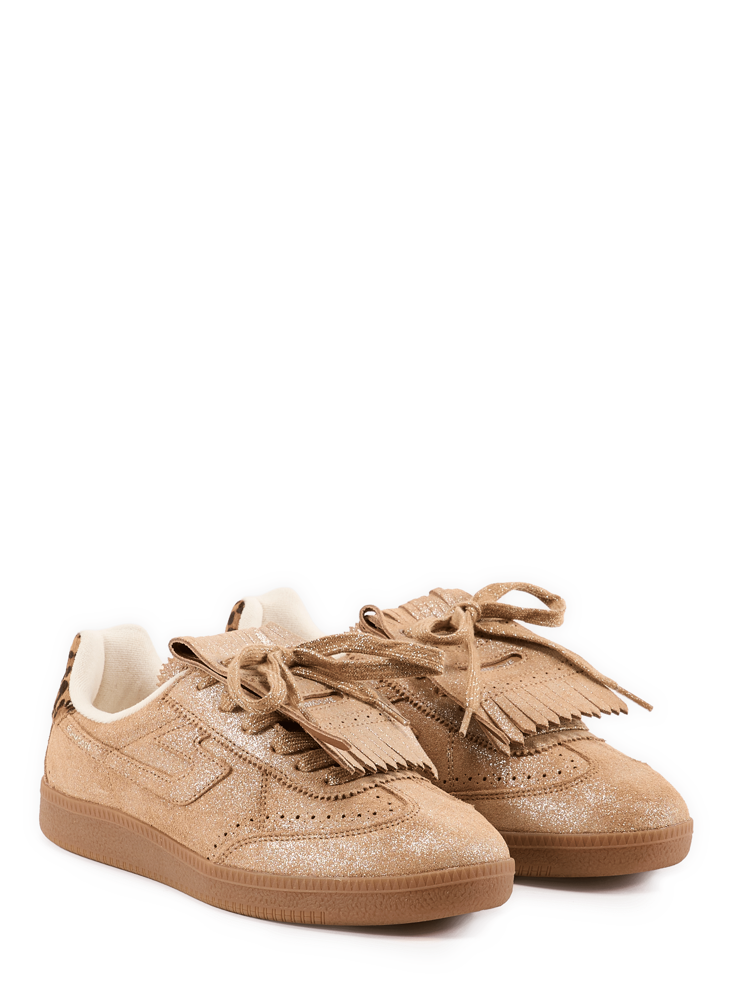 Baskets basses en cuir pailleté SCHMOOVE Beige