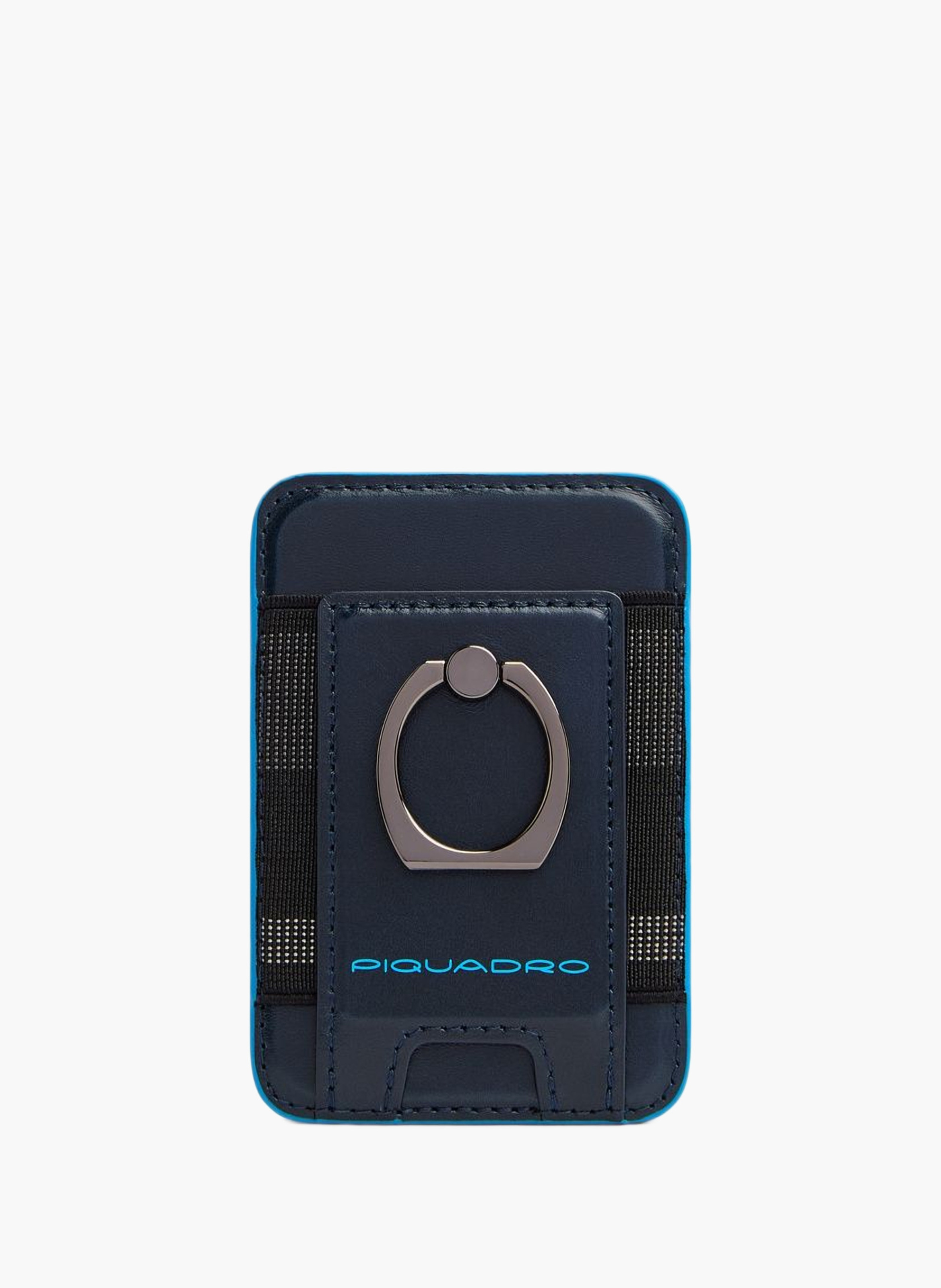 Magsafe® card holder with ring stand – blue square PIQUADRO Blue
