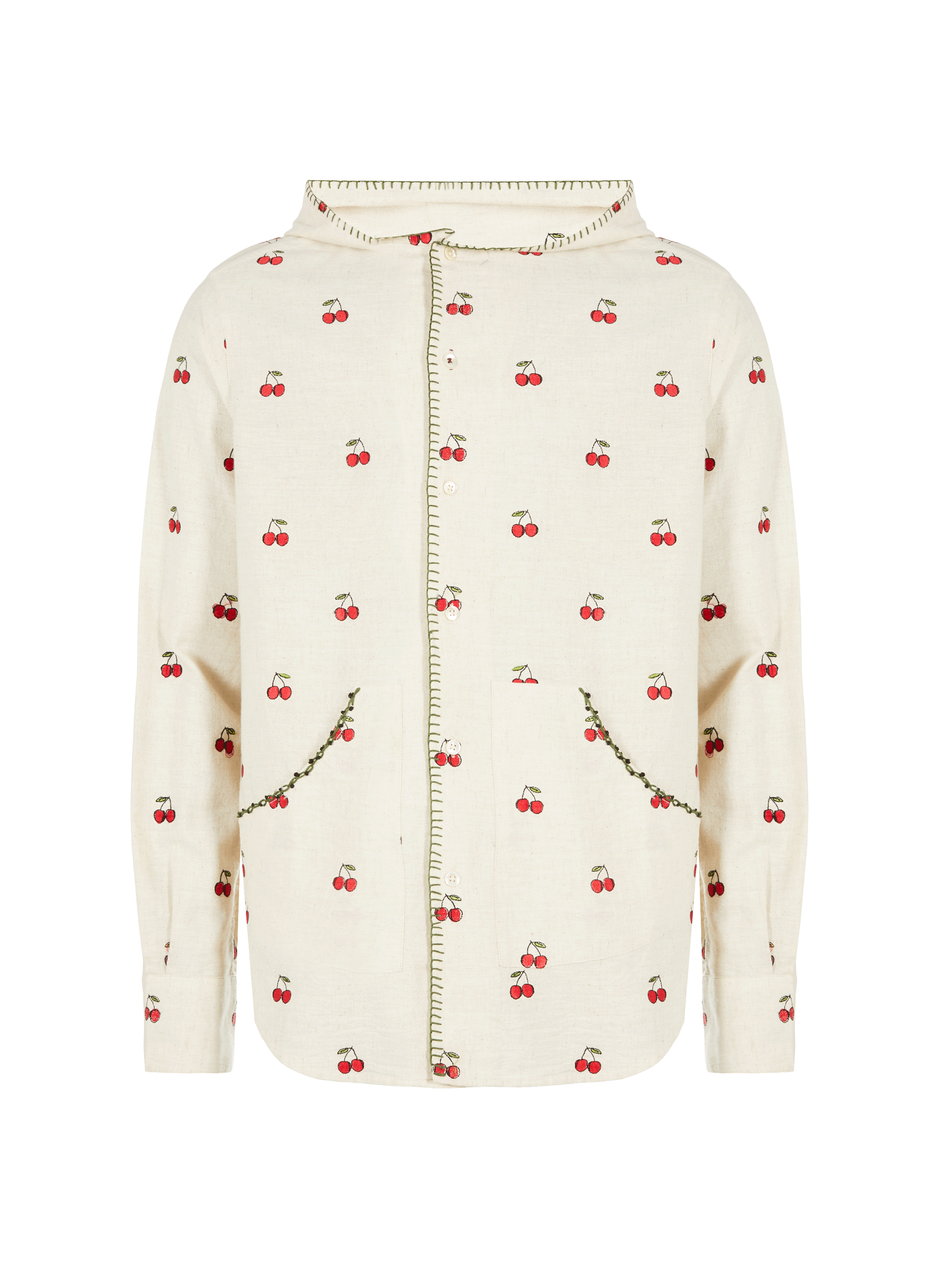 Hoodie à broderies en coton BAZISZT Beige