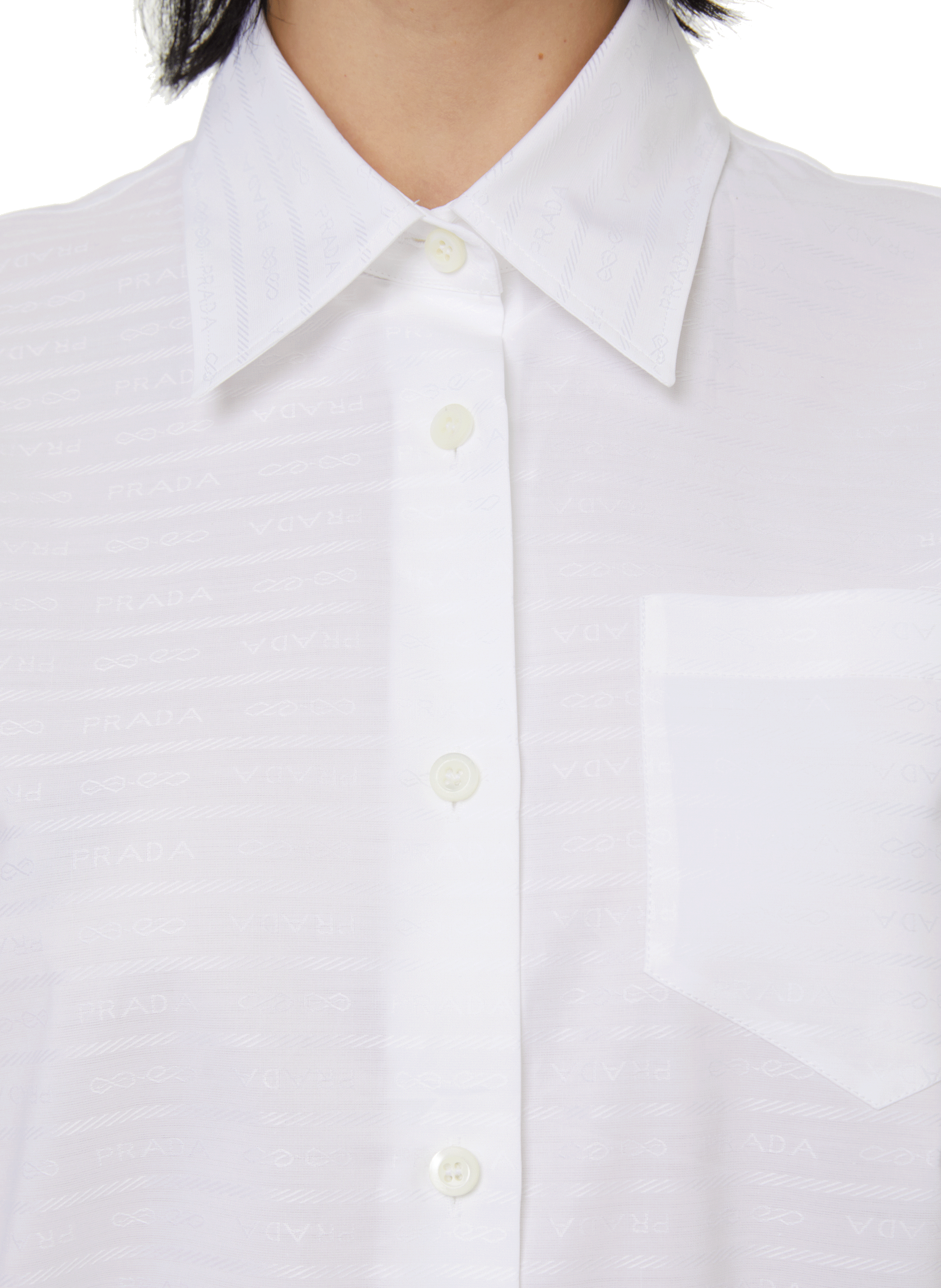 All-over monogrammed shirt PRADA White