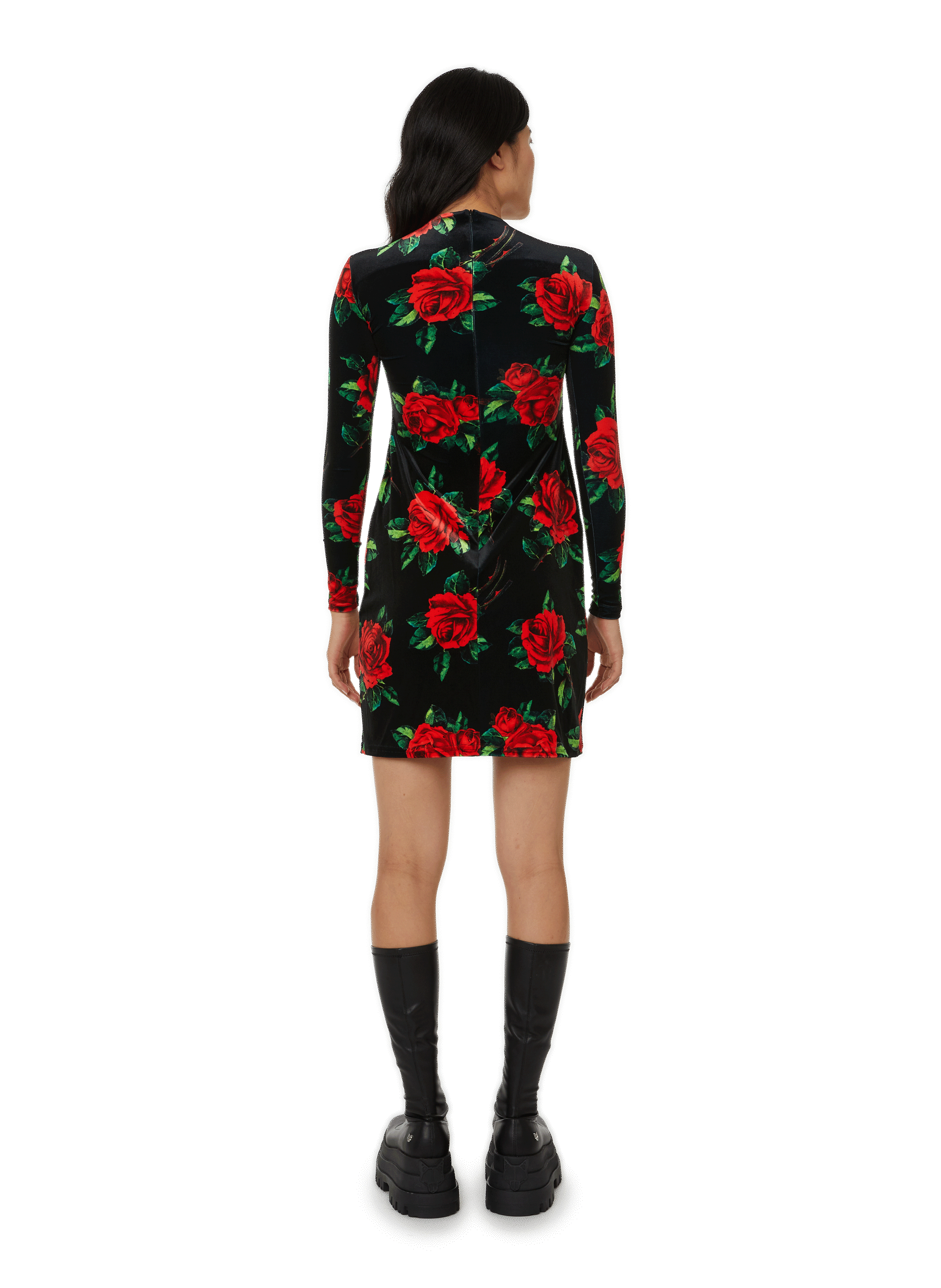 Robe à imprimé en velours Multicolore