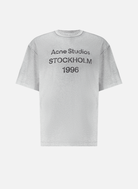 Printed cotton T-shirt GrayACNE STUDIOS 