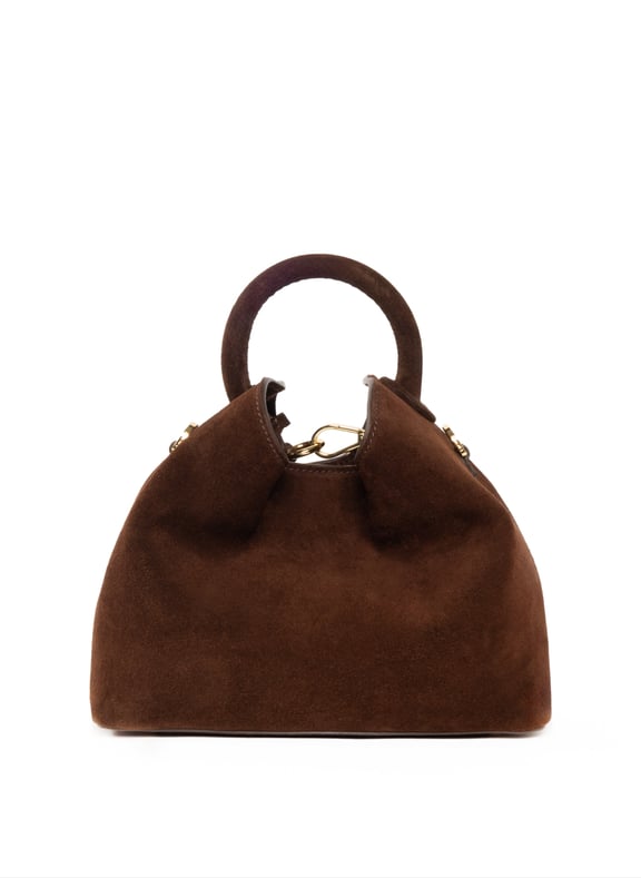 Sac à main baozi en daim Marron by ELLEME ELLEME Sac à main baozi en daim Marron