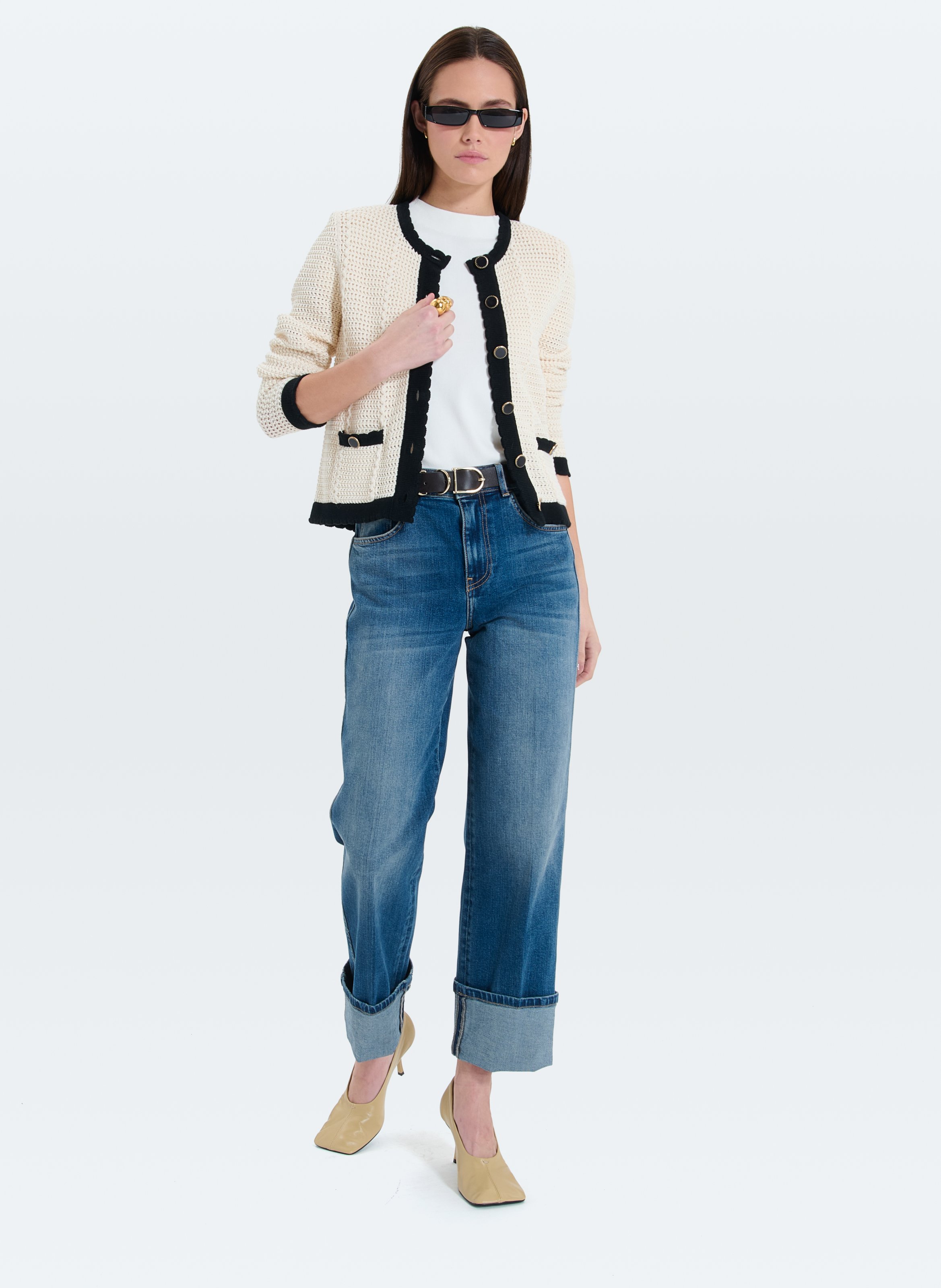 Gilet ecru droit - gully Blanc