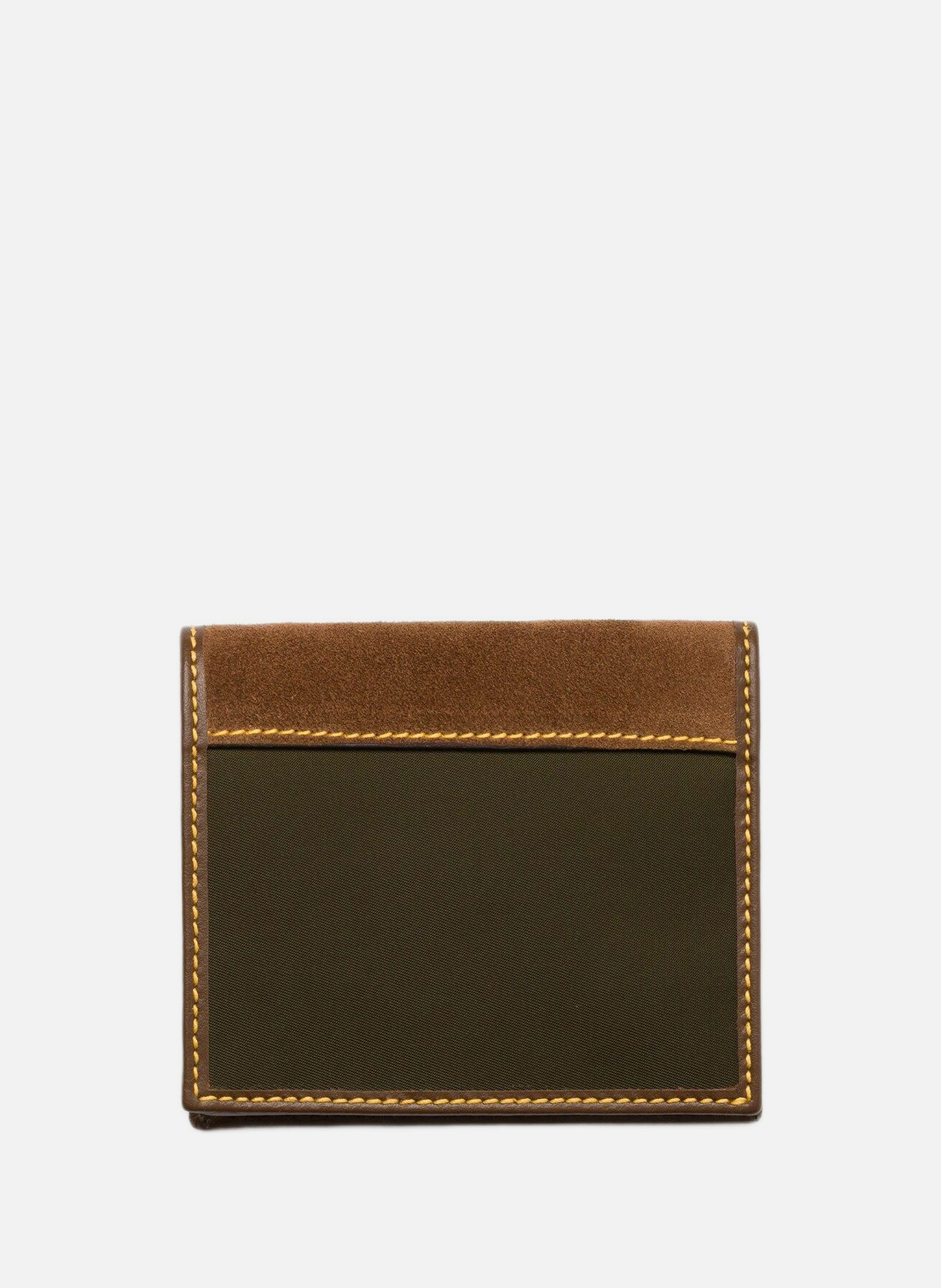 Portefeuille en re-nylon et cuir PRADA Vert