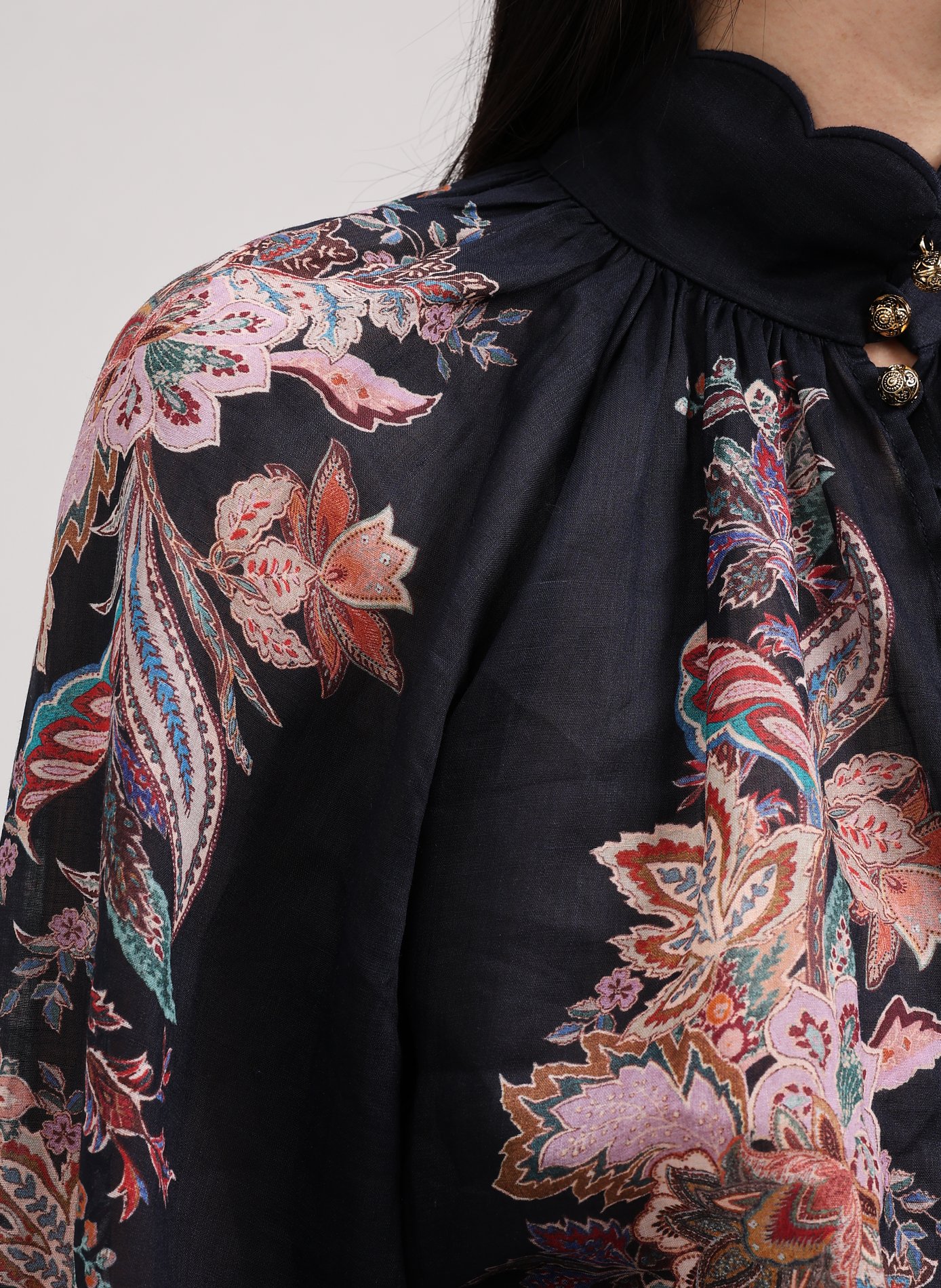 Blouse Billow en ramie  ZIMMERMANN Bleu