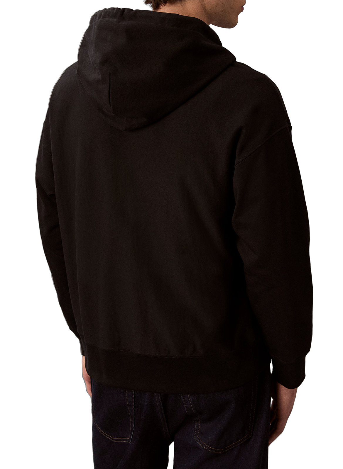 Hoodie zippé en coton CALVIN KLEIN Noir