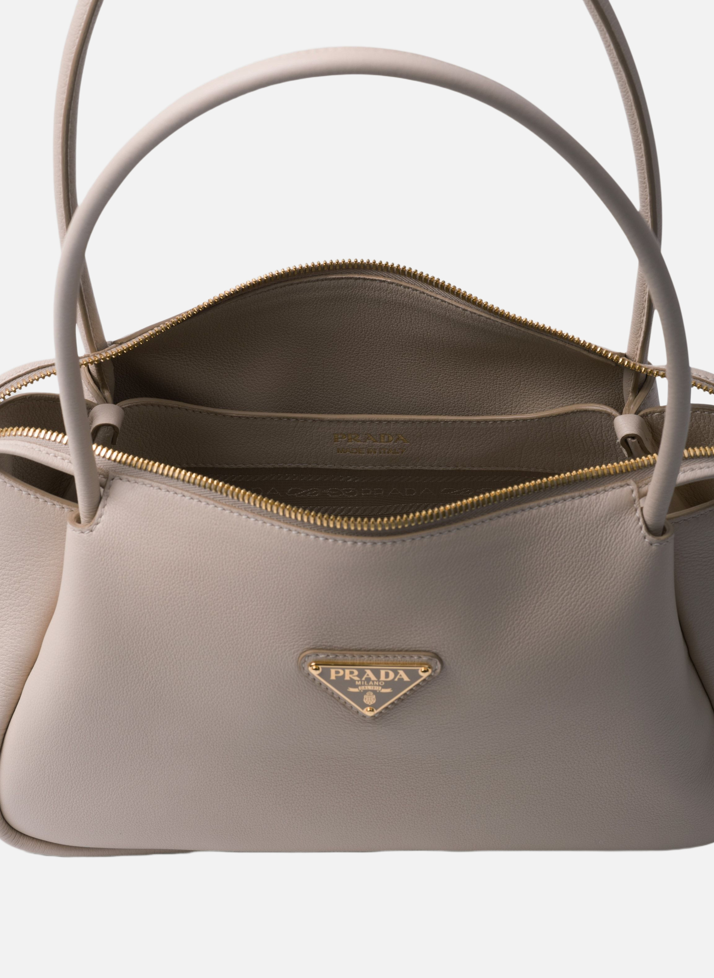 Sac à bandoulière prada darling en cuir PRADA Gris