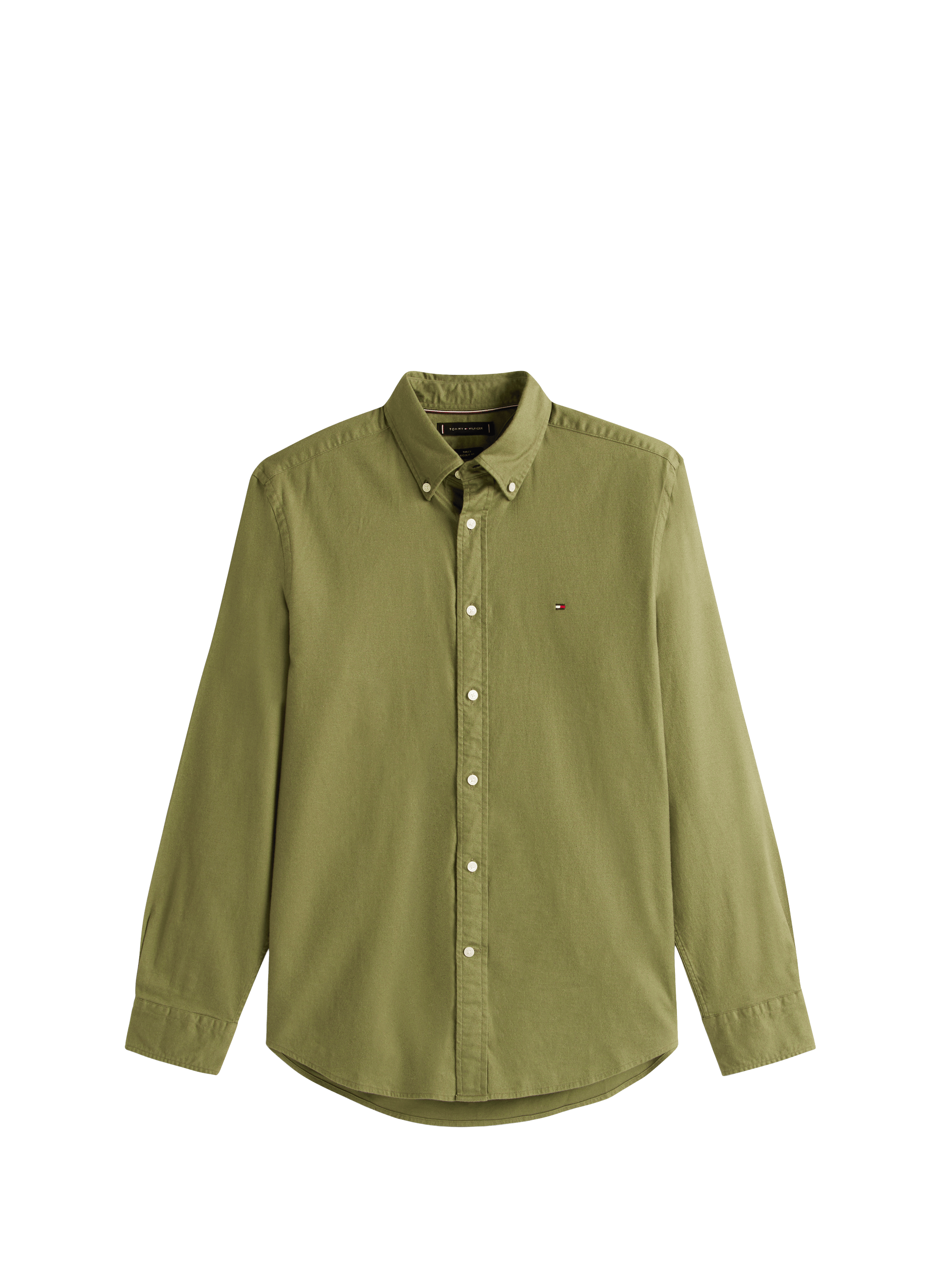 Shirt with American collar in blended cotton TOMMY HILFIGER Green