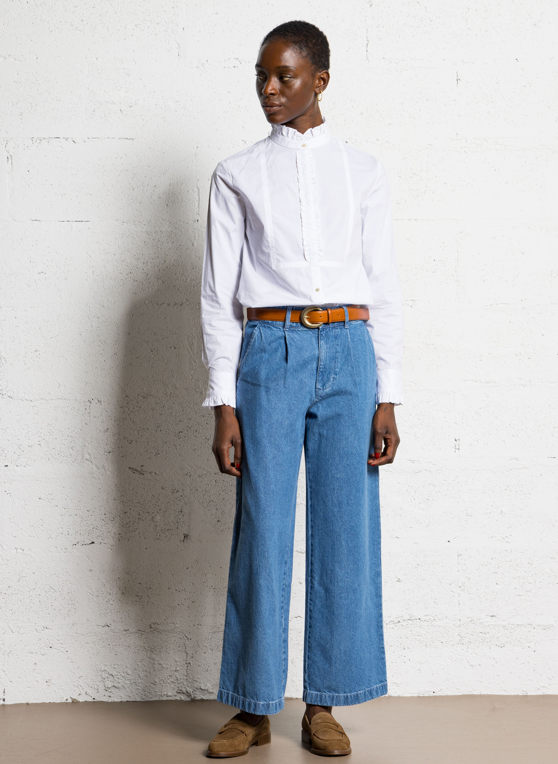 Ceinture en cuir nina MAISON 123 Beige