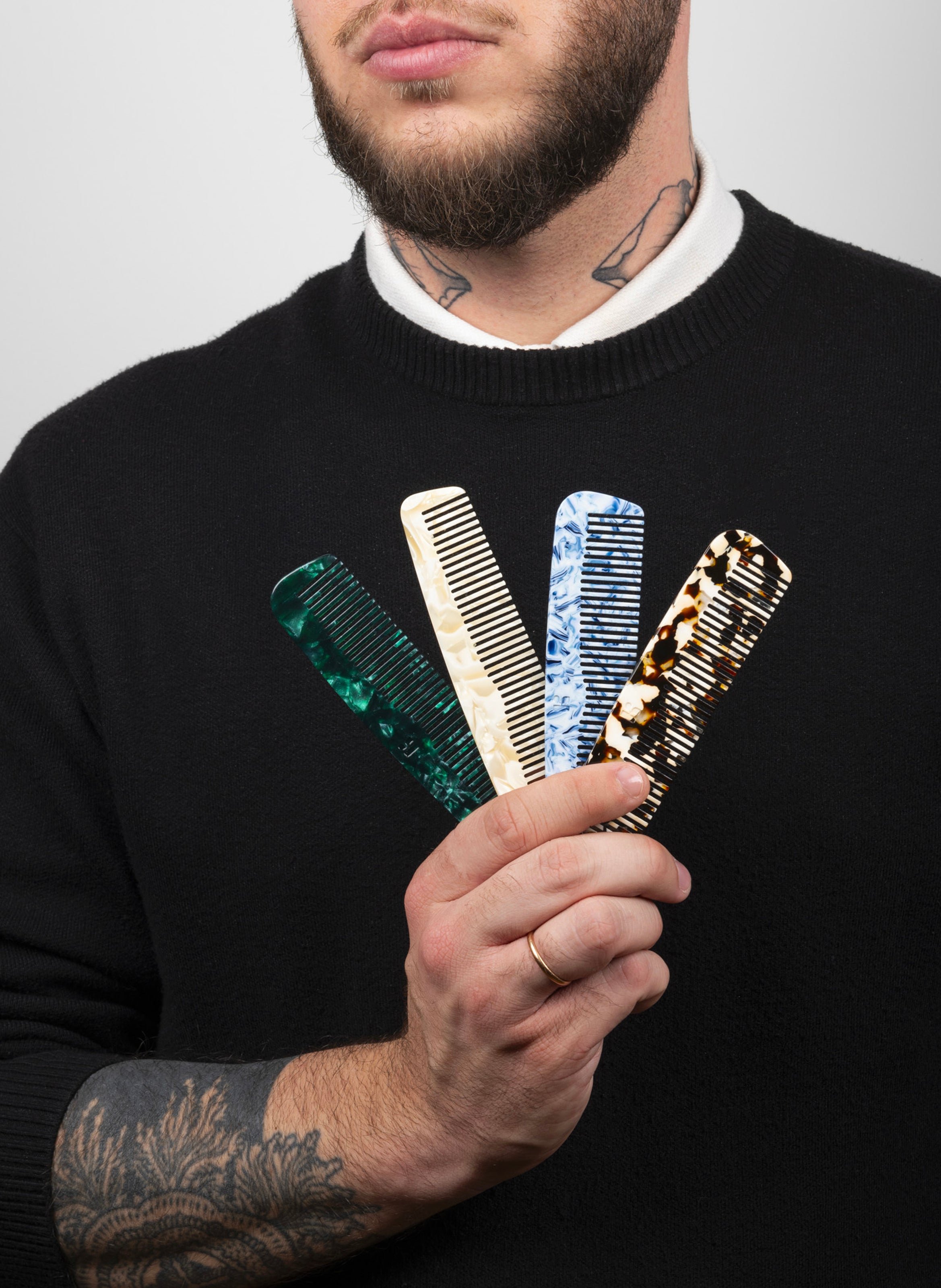 Peigne arum en acétate de cellulose KURAGE GINZA Beige