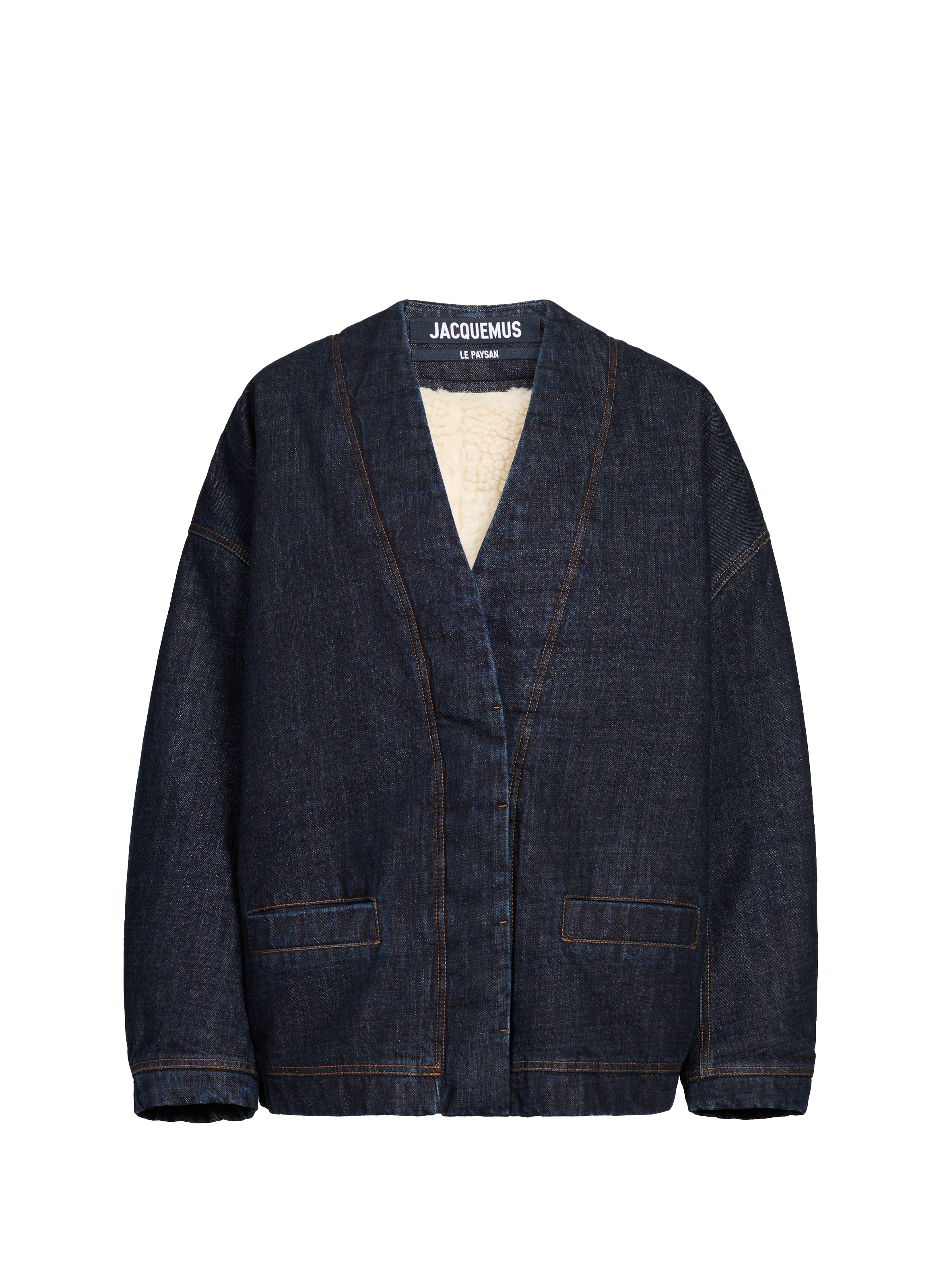 JACQUEMUS Oversized V-neck jacket Blue
