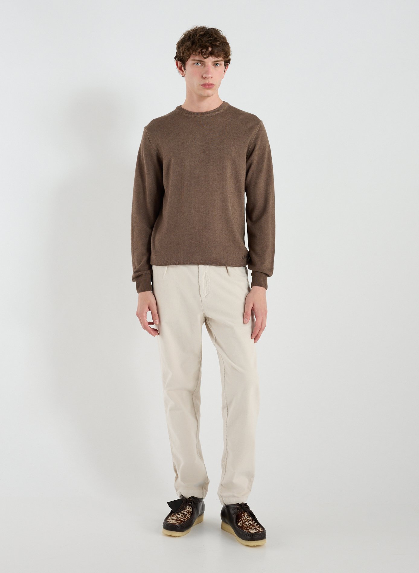 Mixed cotton trousers WOOLRICH Beige