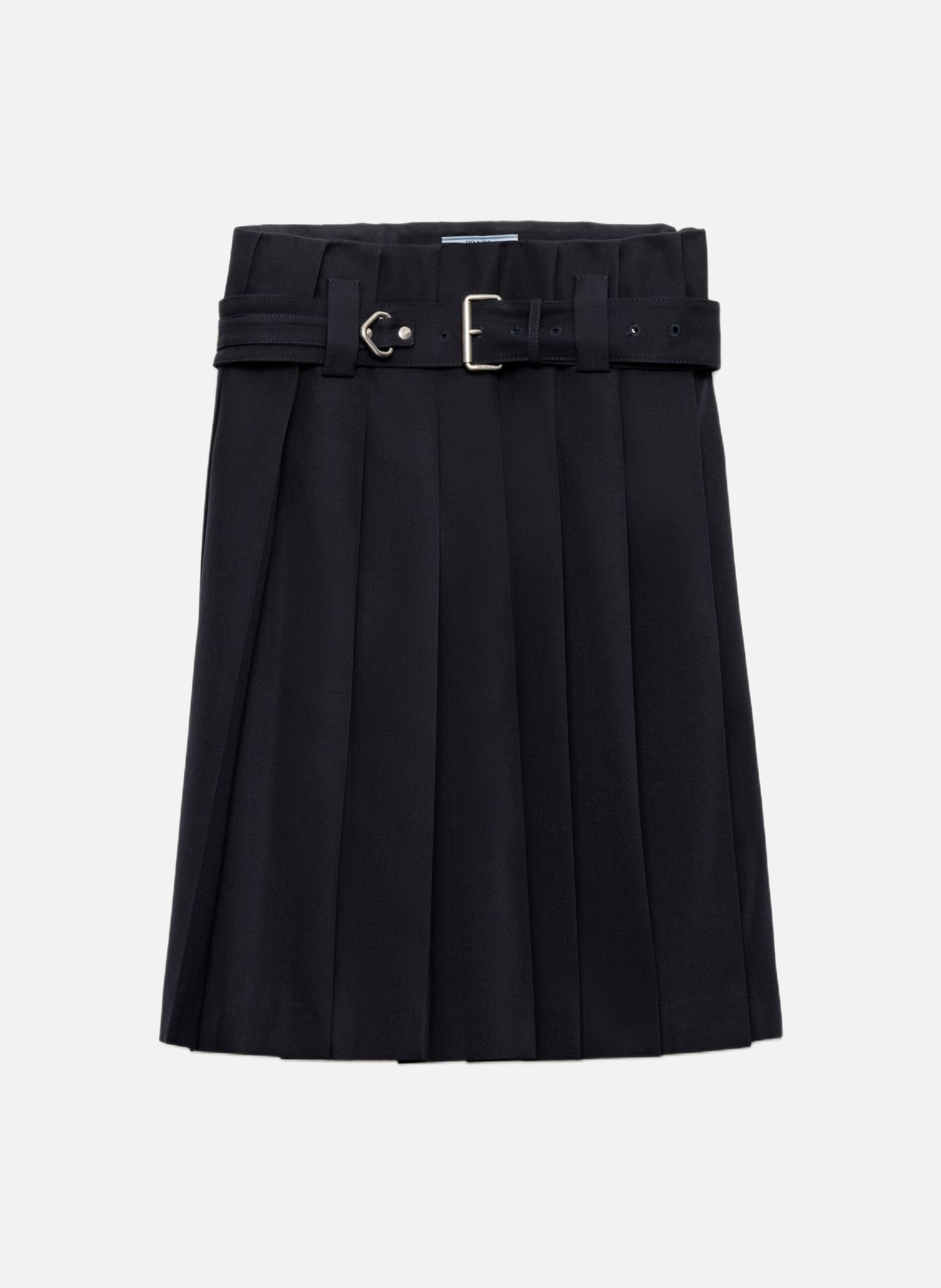 Jupe plissée en gabardine PRADA Bleu