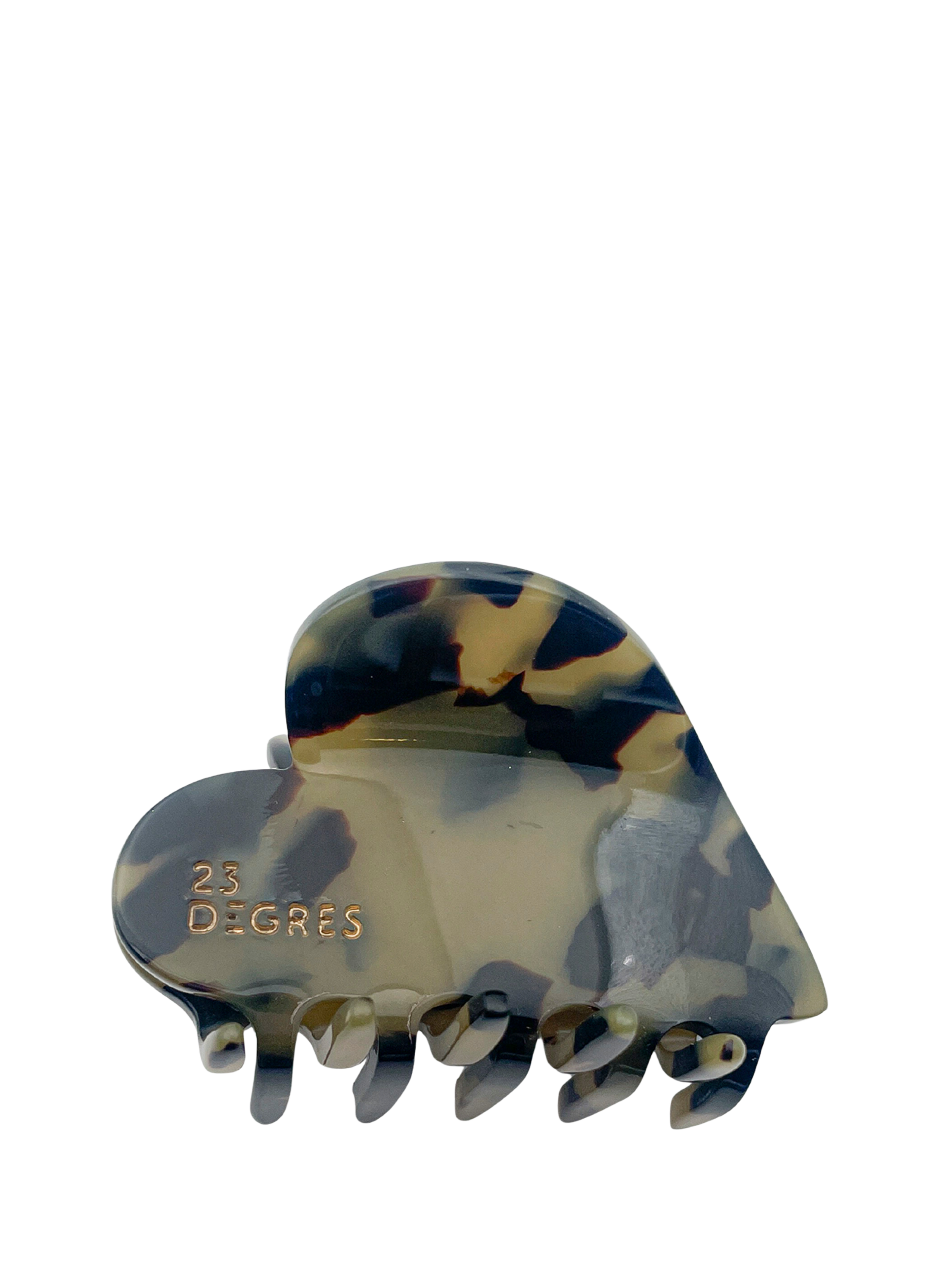 23 DEGRES Classic Heart-Shaped Hair Clip Kaki