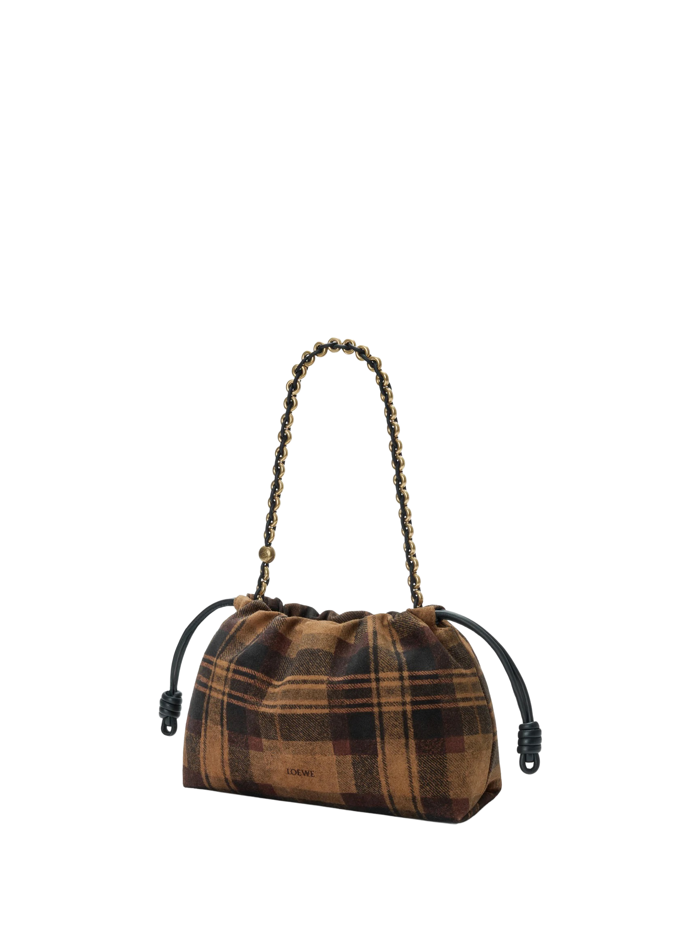 Flamenco purse medium tartan in suede leather LOEWE Multicolour