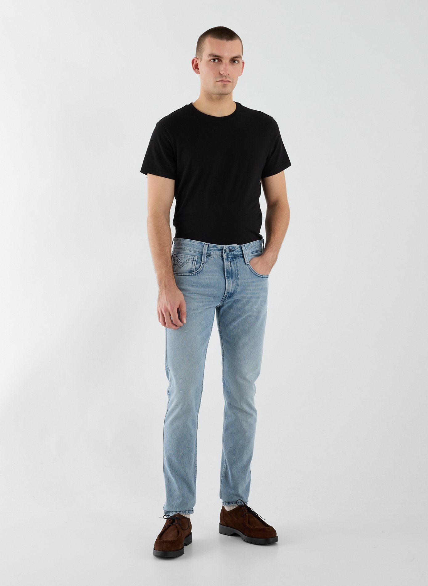 Jeans slim en coton REPLAY Bleu