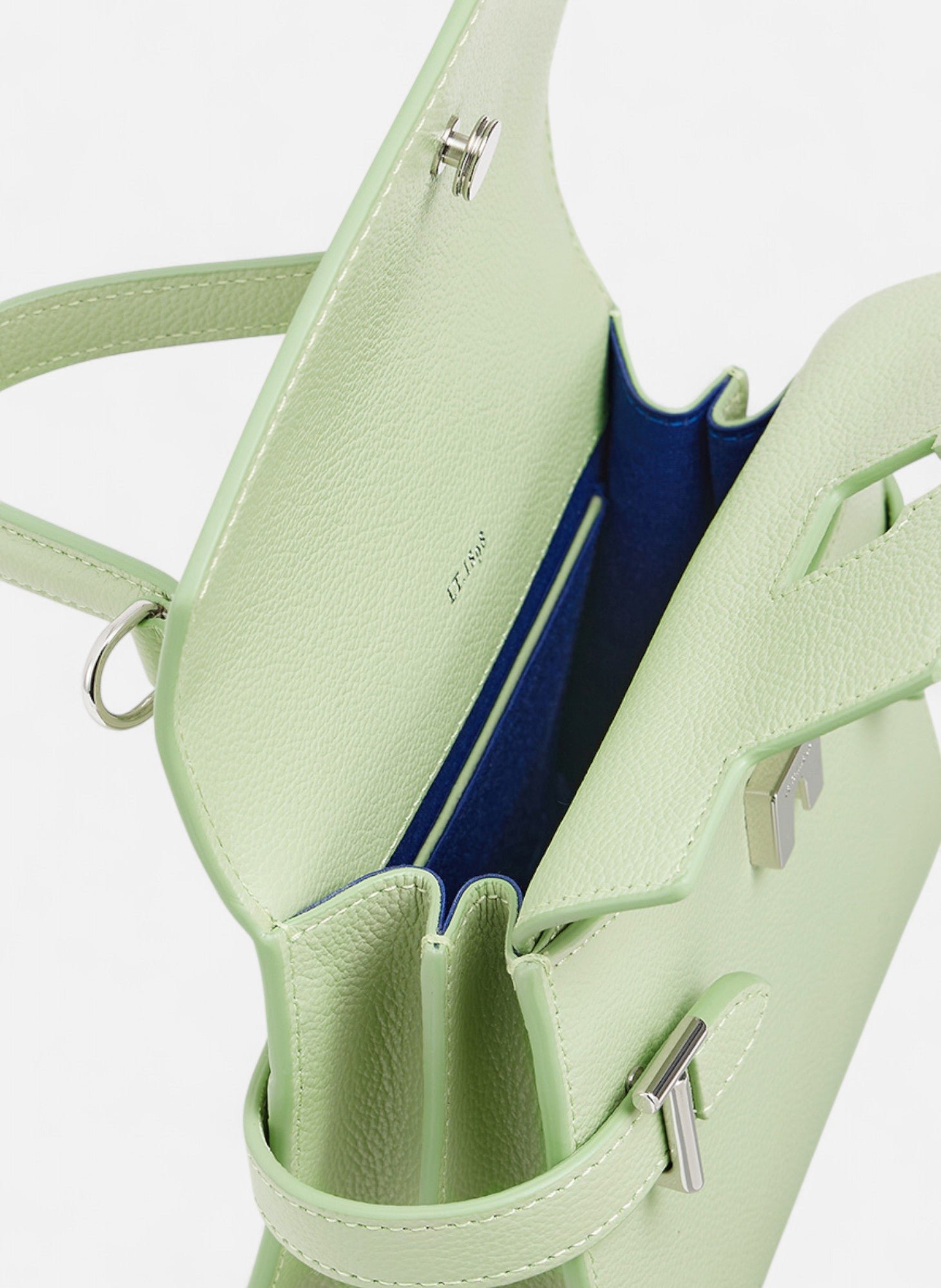 Petit sac à main double rabat emilie en cuir grainé LE TANNEUR Vert