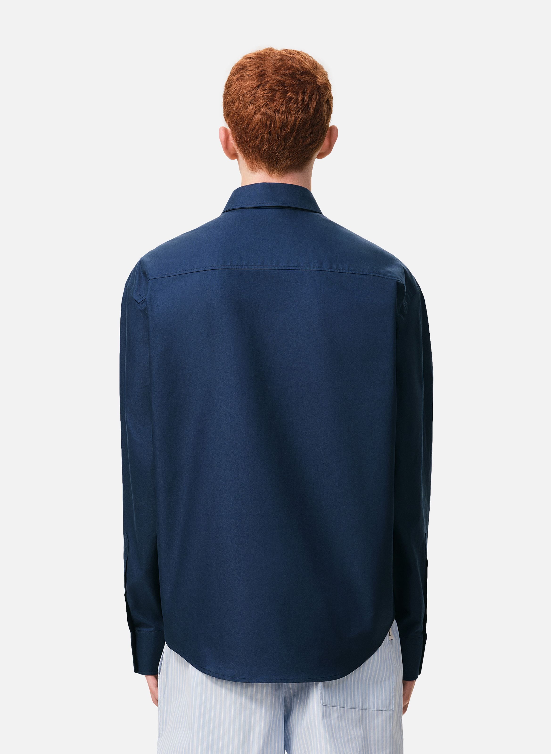 Chemise boxy ami de coeur brodé en coton AMI PARIS Bleu