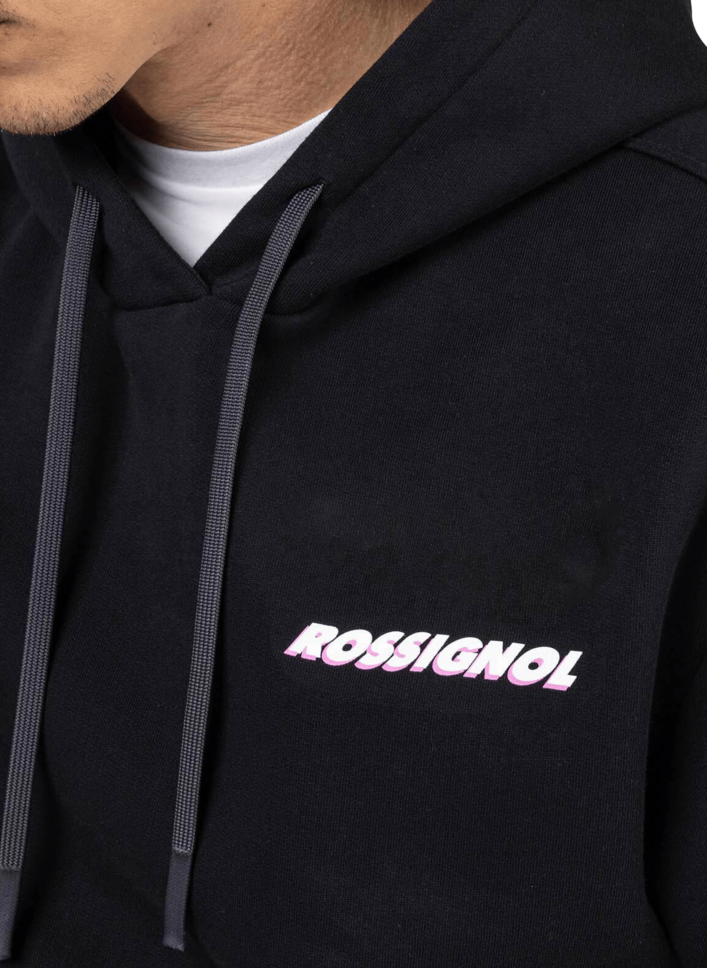 Sweat imprimé marque à capuche en coton ROSSIGNOL Noir