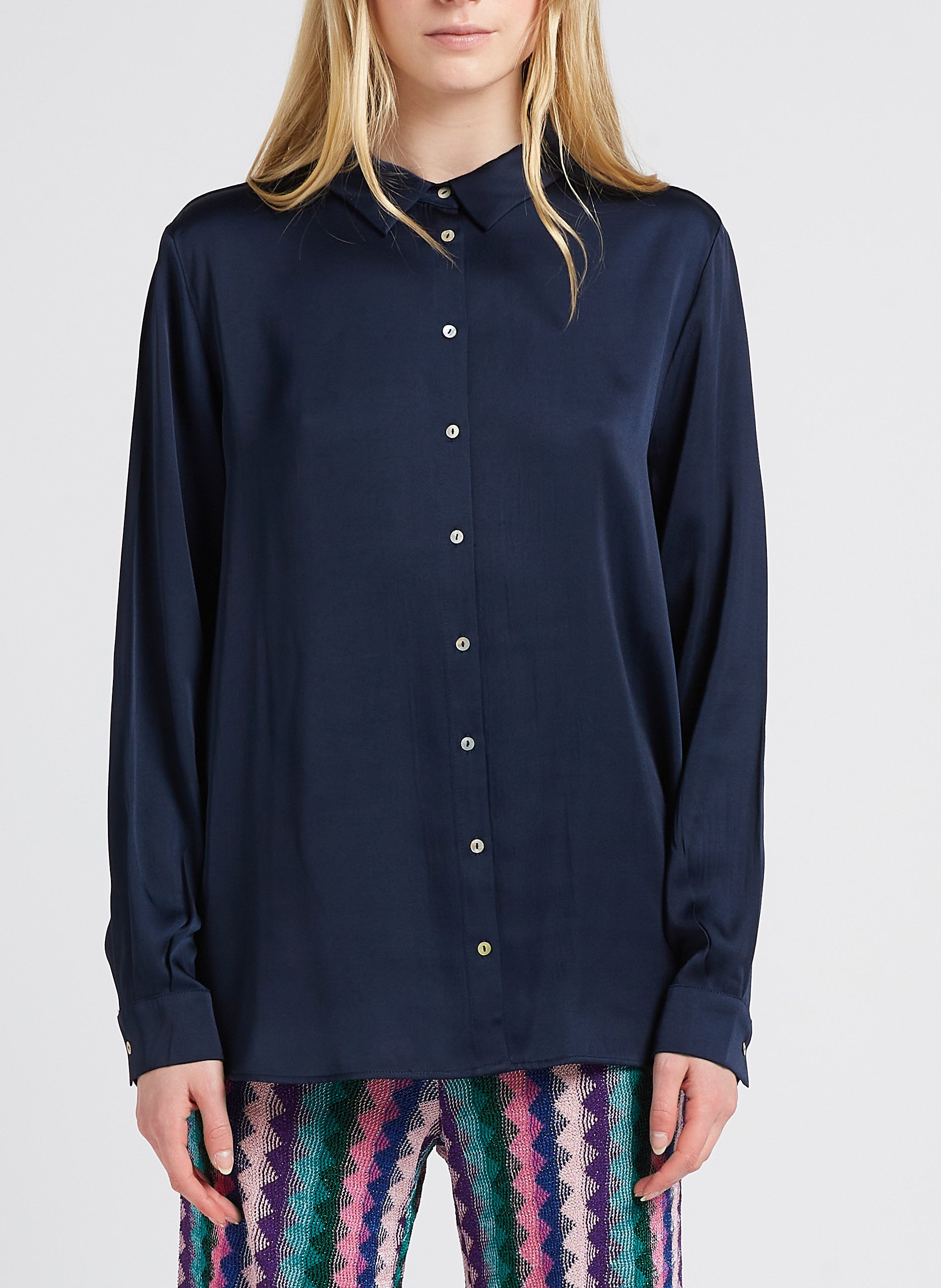 Chemise droite col classique satinée carla MAISON 123 Violet