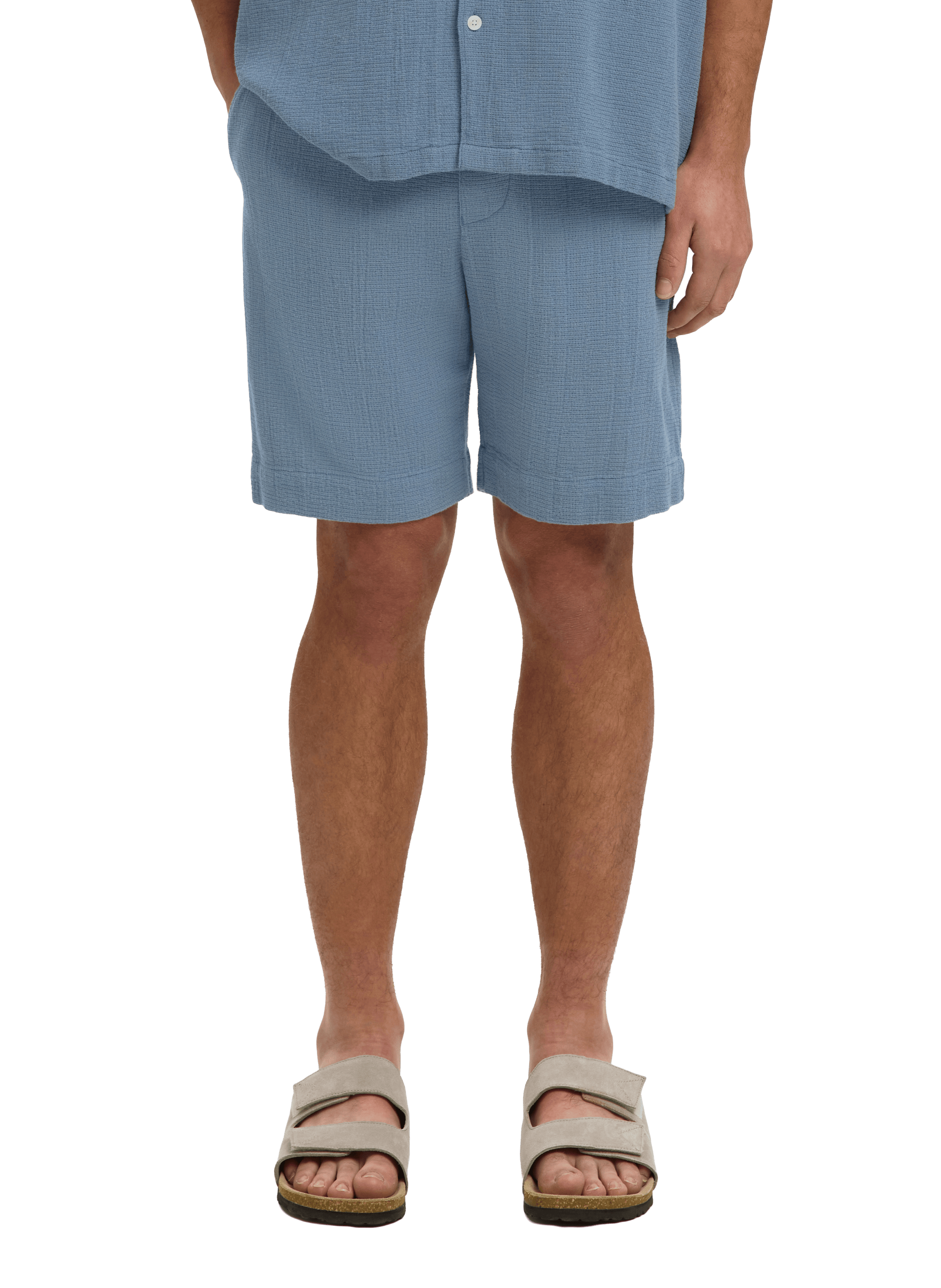 Short droit en coton SELECTED Bleu