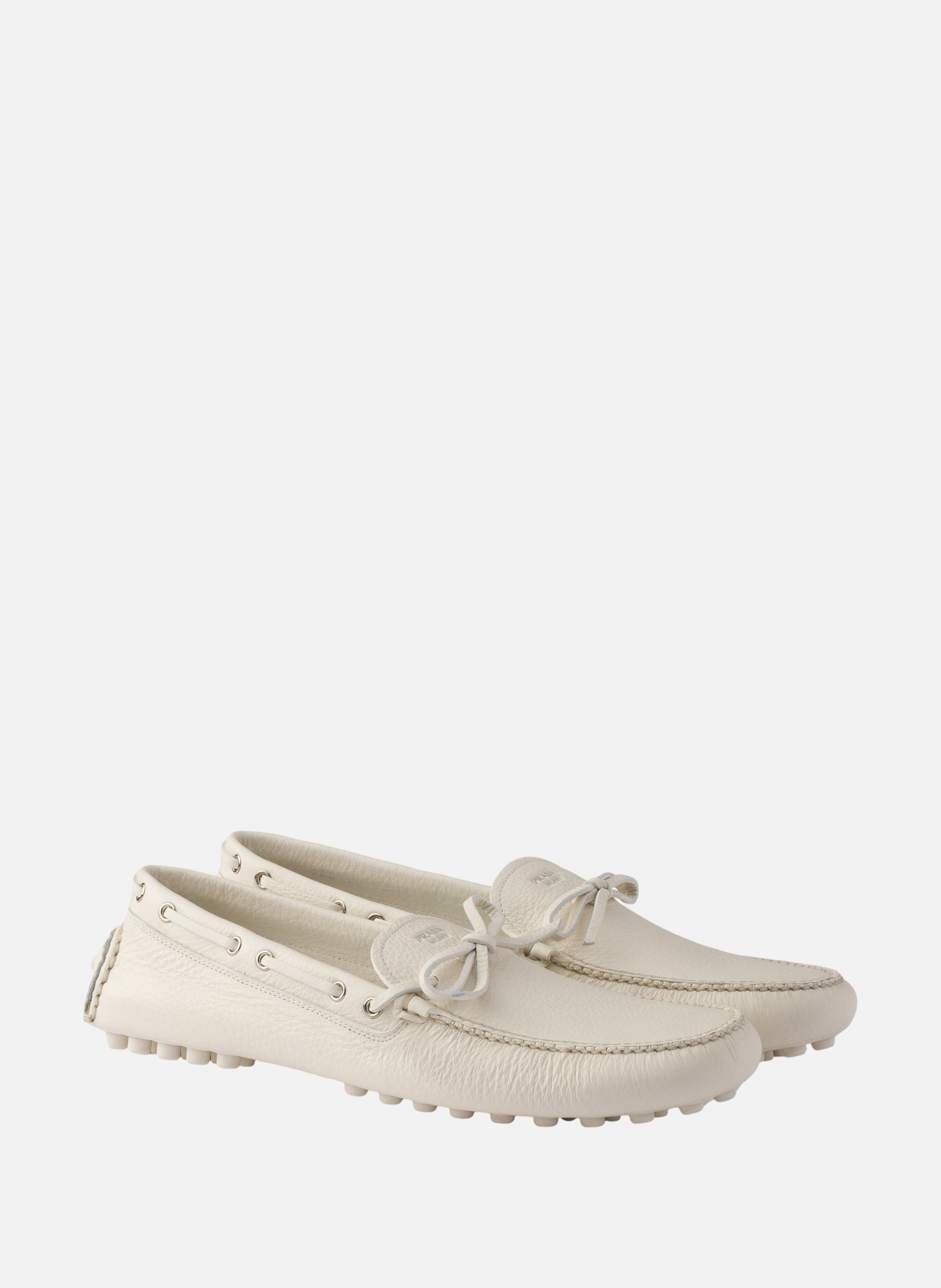 Mocassin en cuir PRADA Blanc