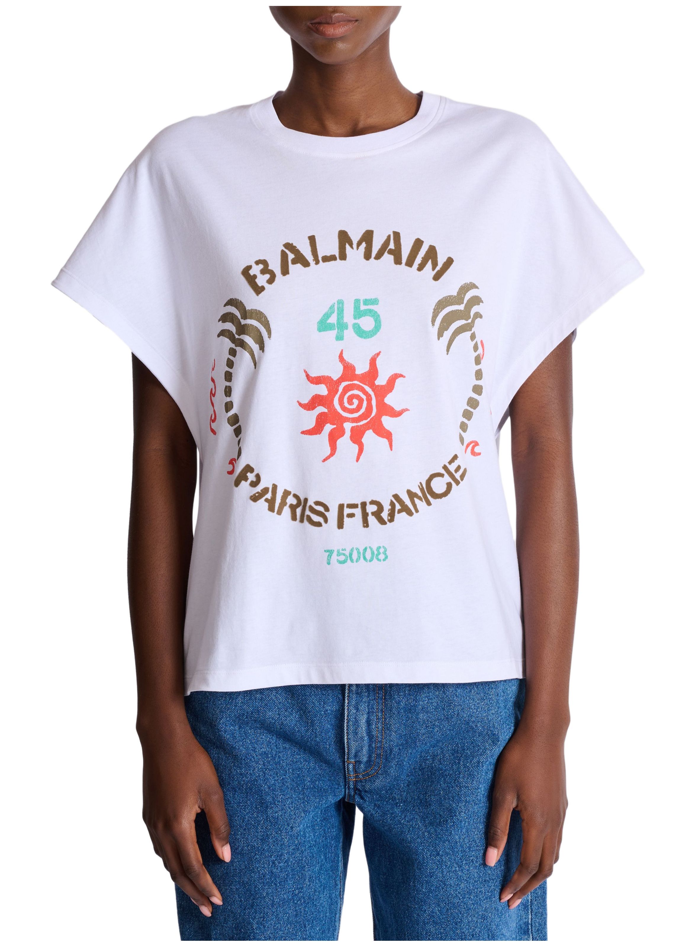 T-shirt imprimé balmain club BALMAIN Blanc