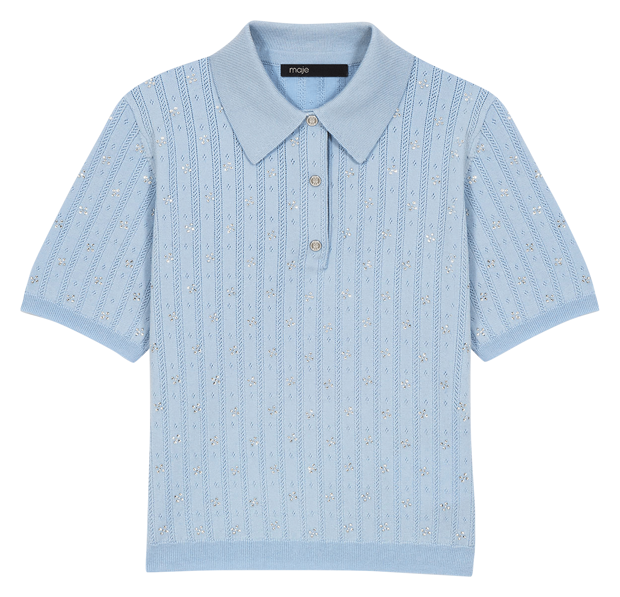 Polo en laine mélangée MAJE Bleu