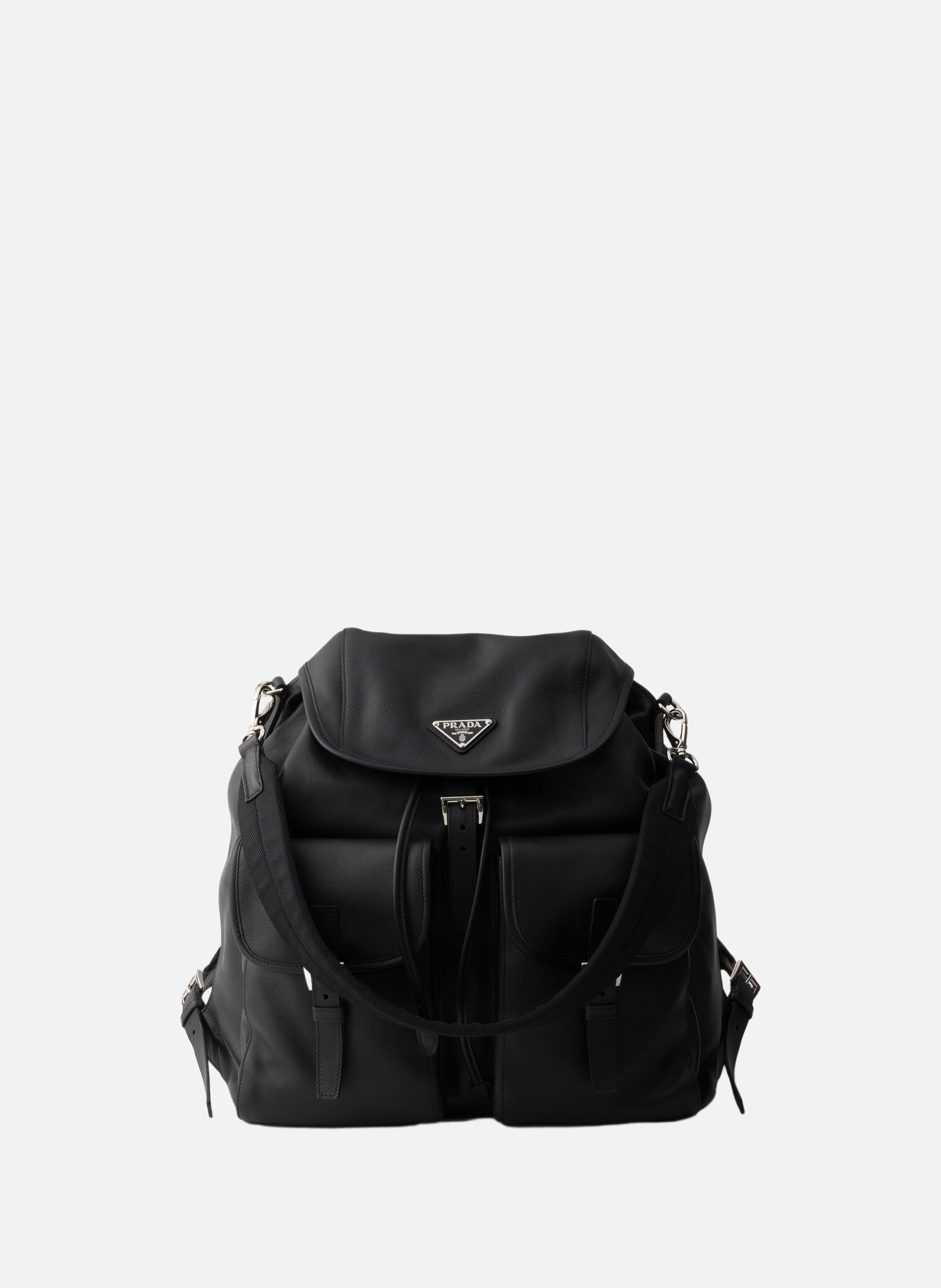 Sac à dos en cuir PRADA Noir