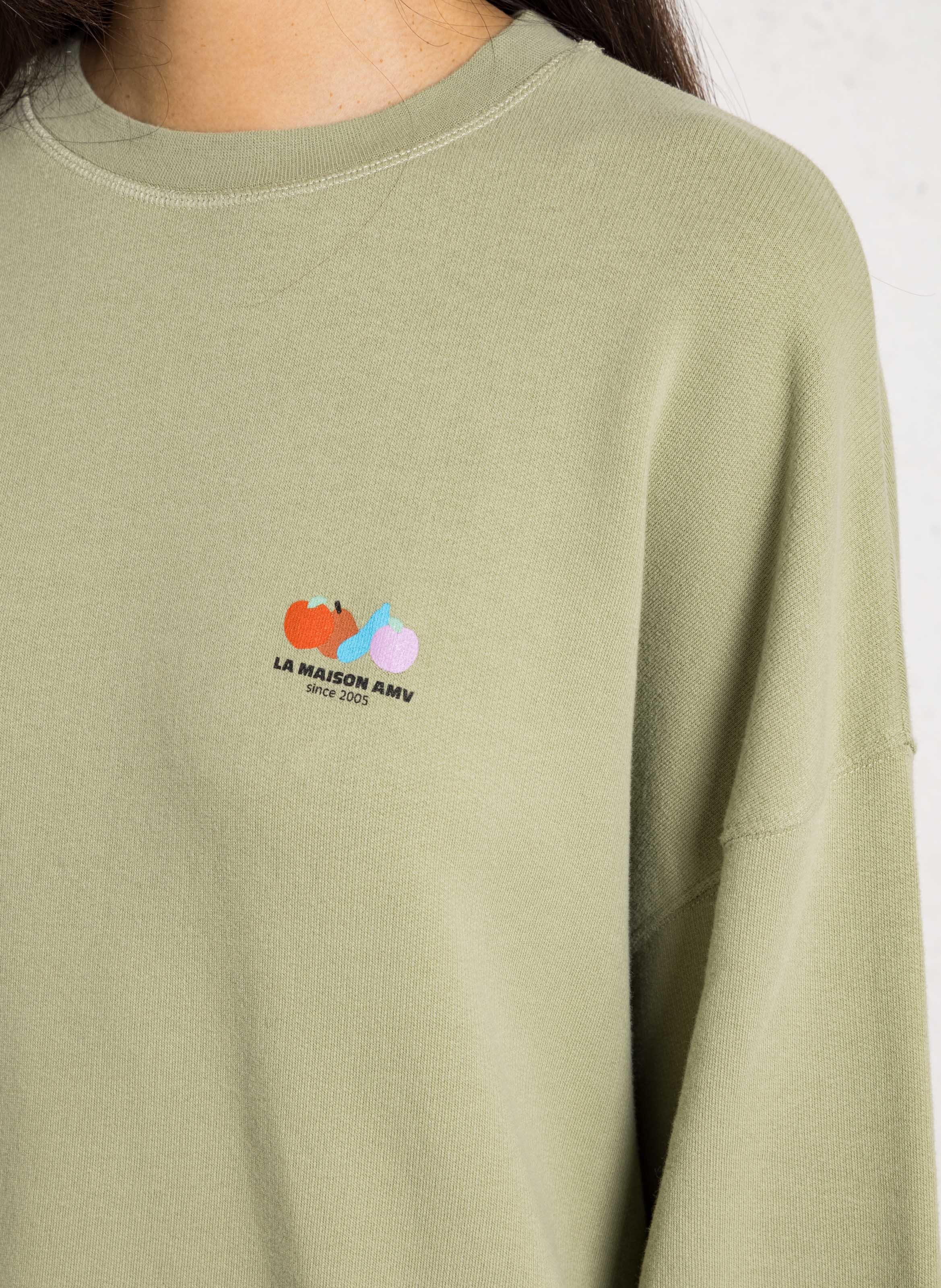 Sweat oversize col rond en coton mélangé atubay AMERICAN VINTAGE Vert