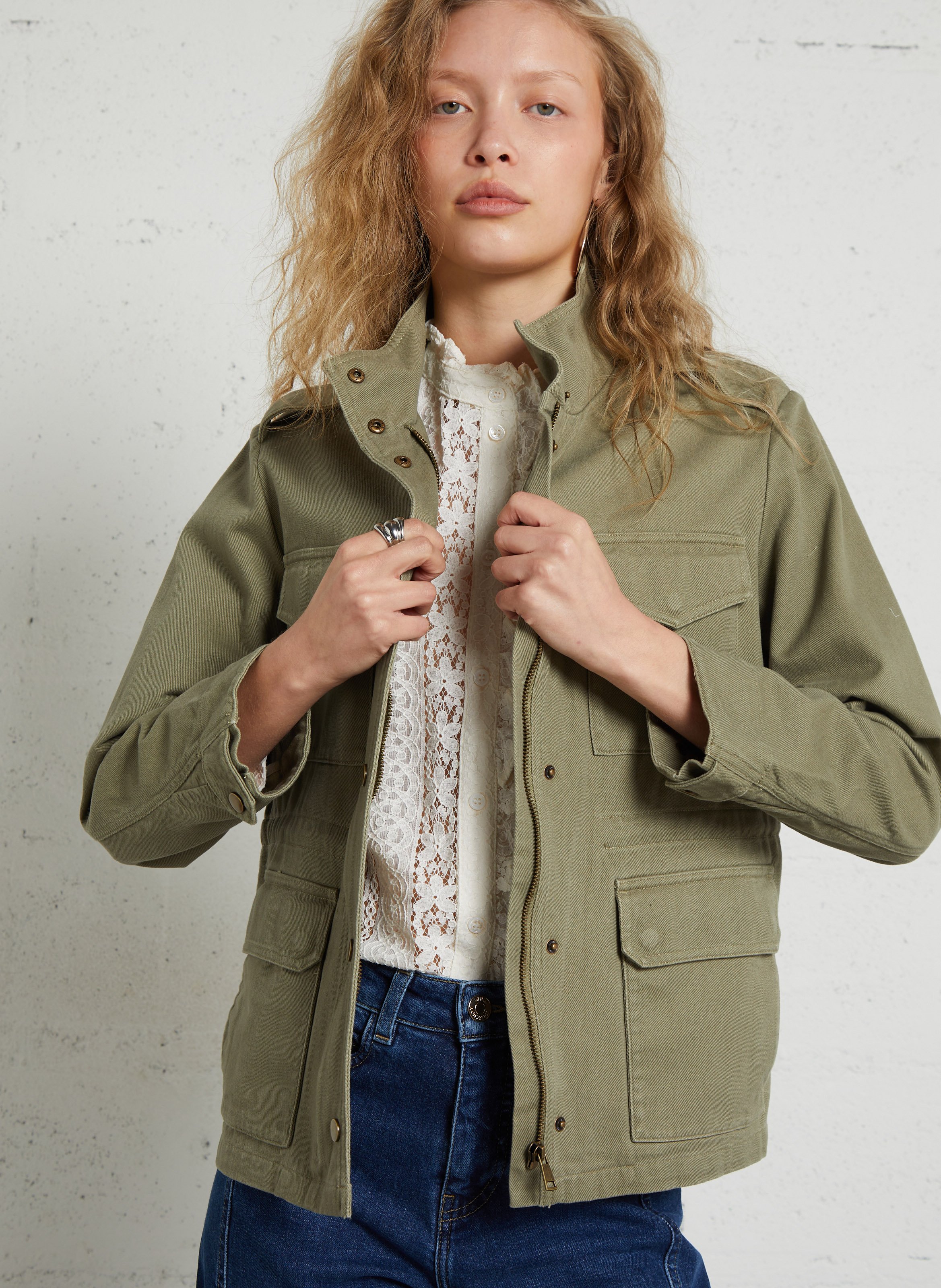 Veste sharienne en coton claire MAISON 123 Vert