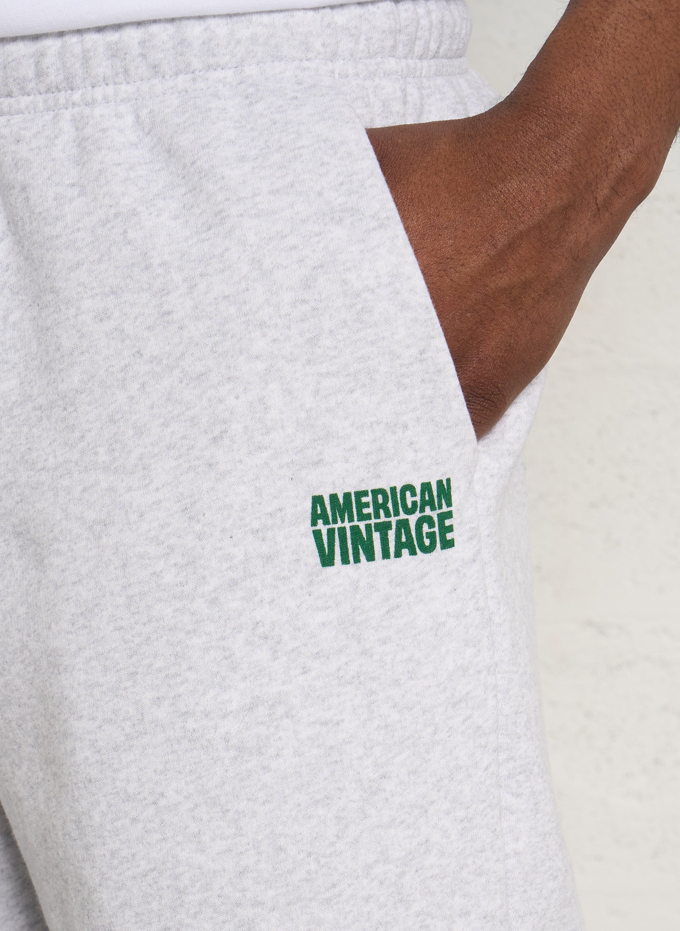 Bermuda droit en molleton baptown AMERICAN VINTAGE Gris