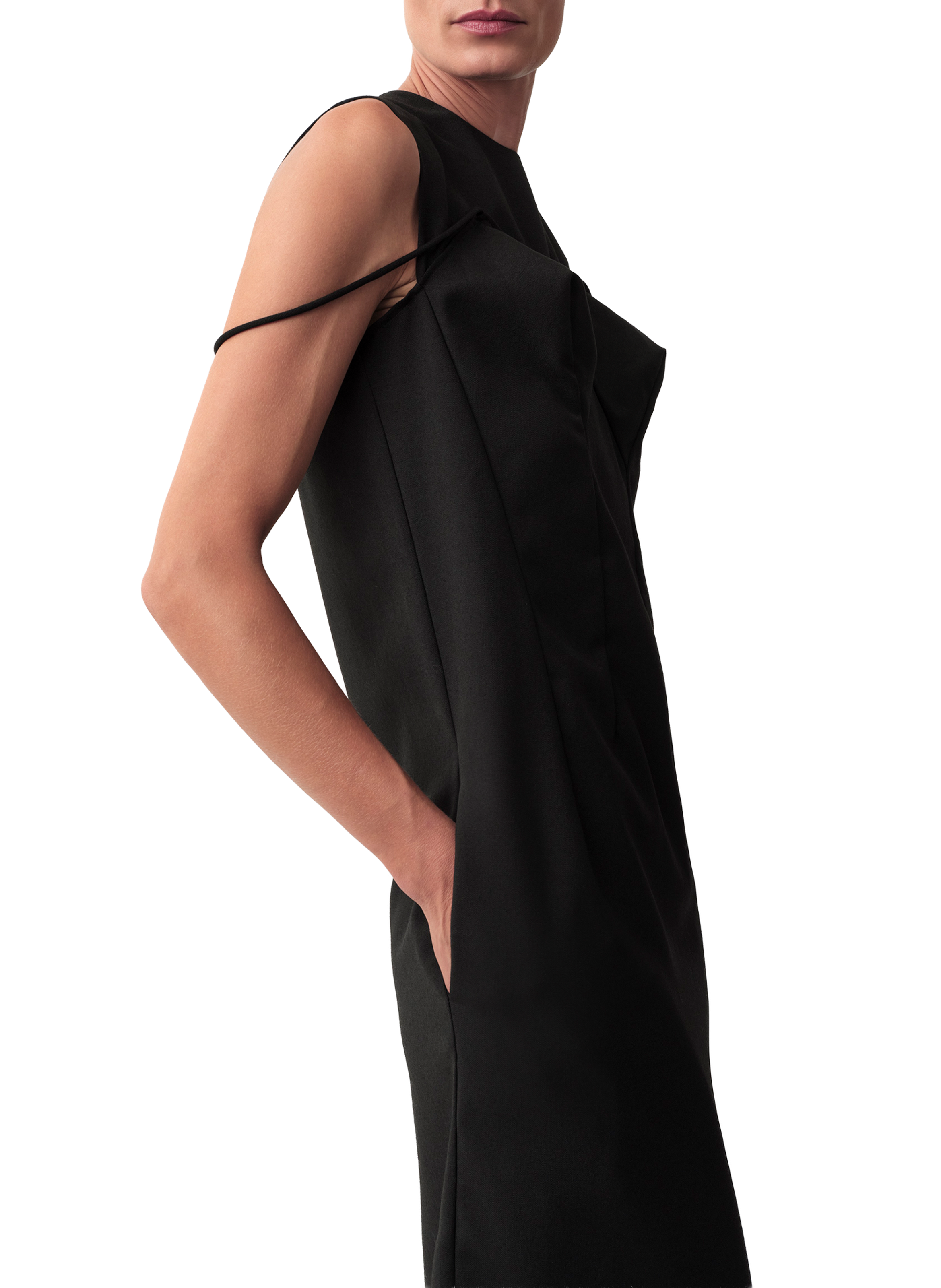 Robe longue Pina en laine Calvin Klein Collection Noir