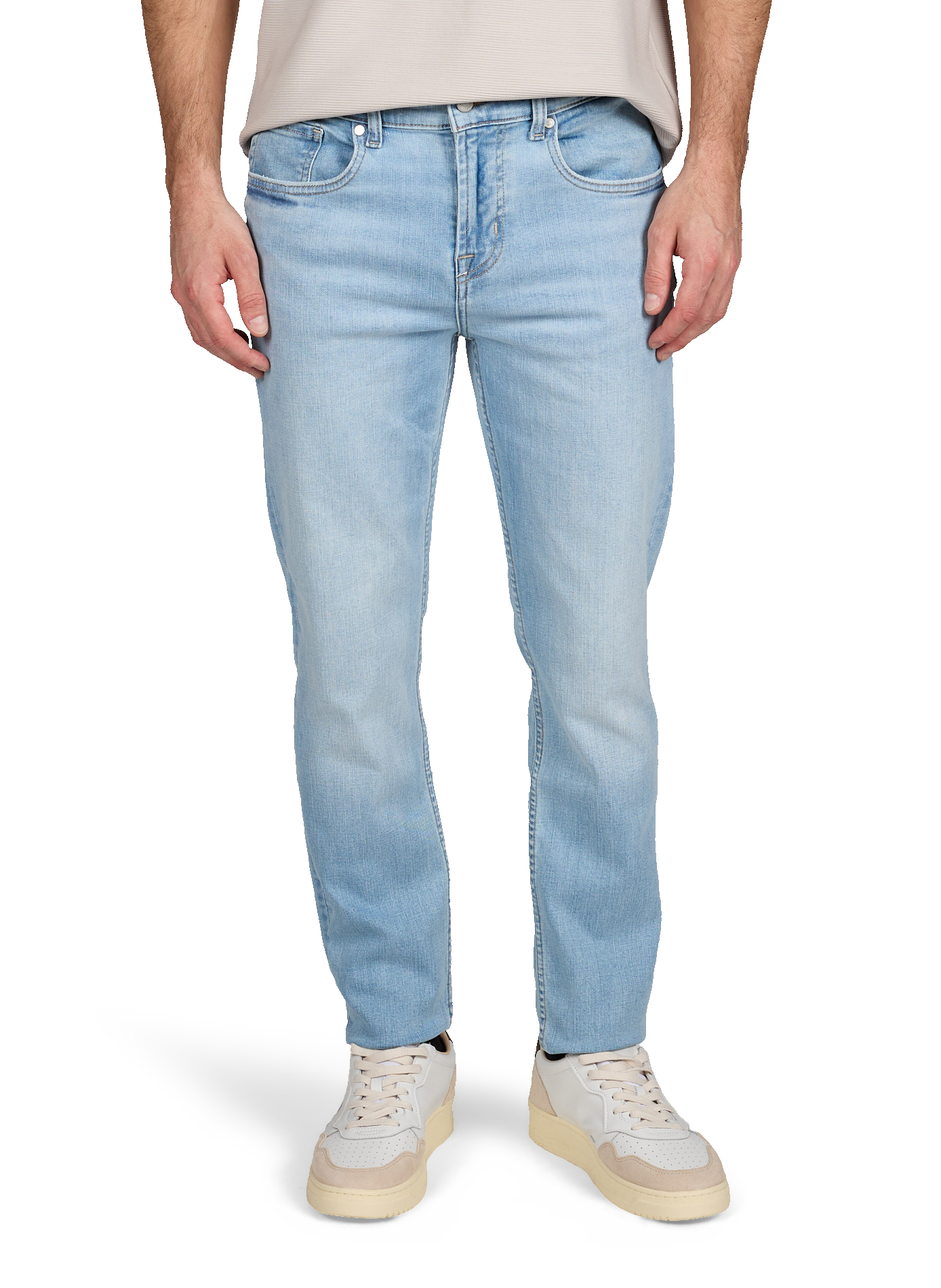 Jean slim en coton mélangé 7 FOR ALL MANKIND Bleu
