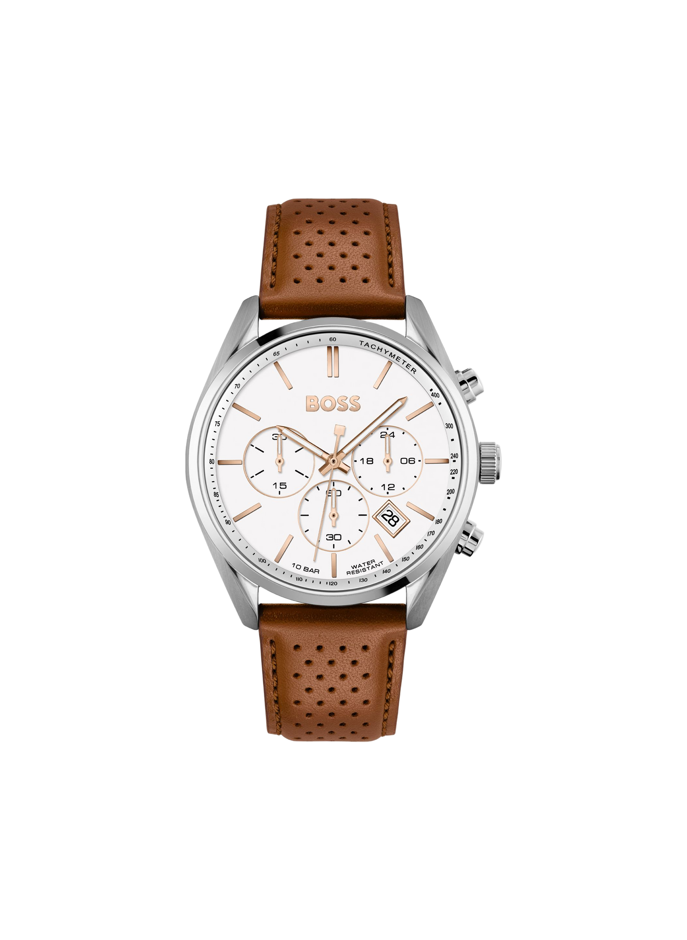 Montre quartz Champion en cuir BOSS MONTRES Blanc