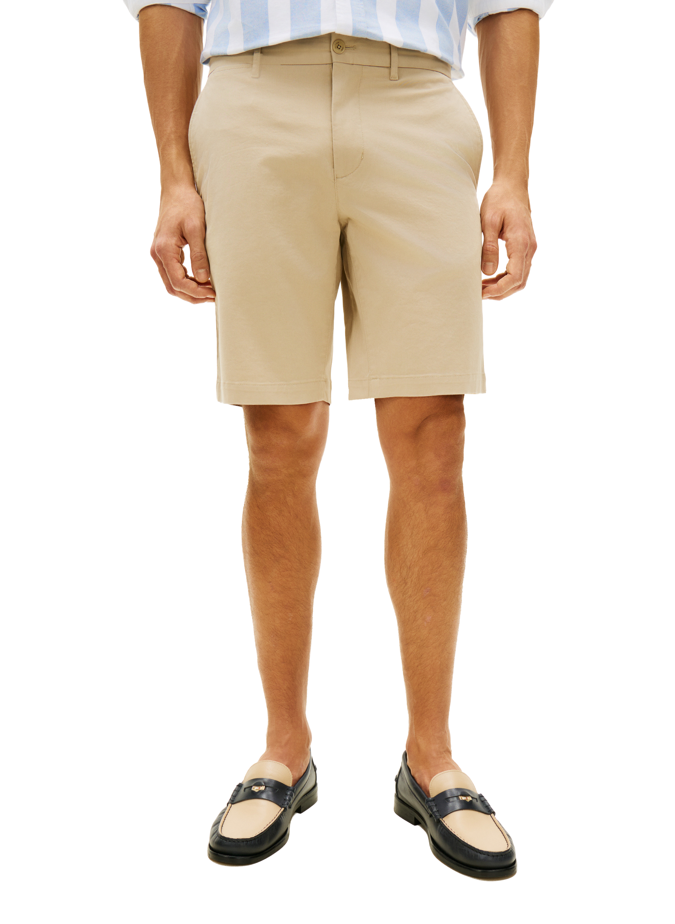Chino Bermuda with logo in blended cotton TOMMY HILFIGER Beige
