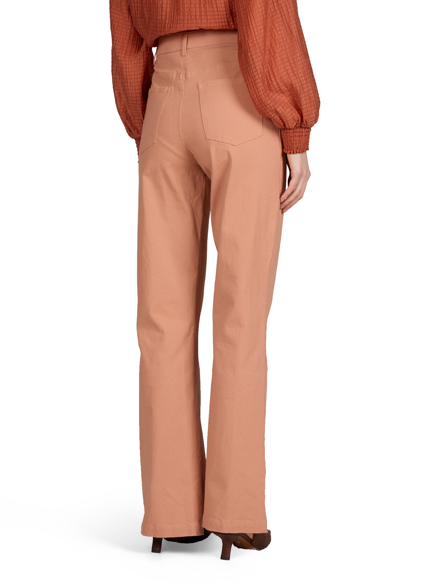 Bootcut trousers Pio in blended cotton PETITE MENDIGOTE Pink