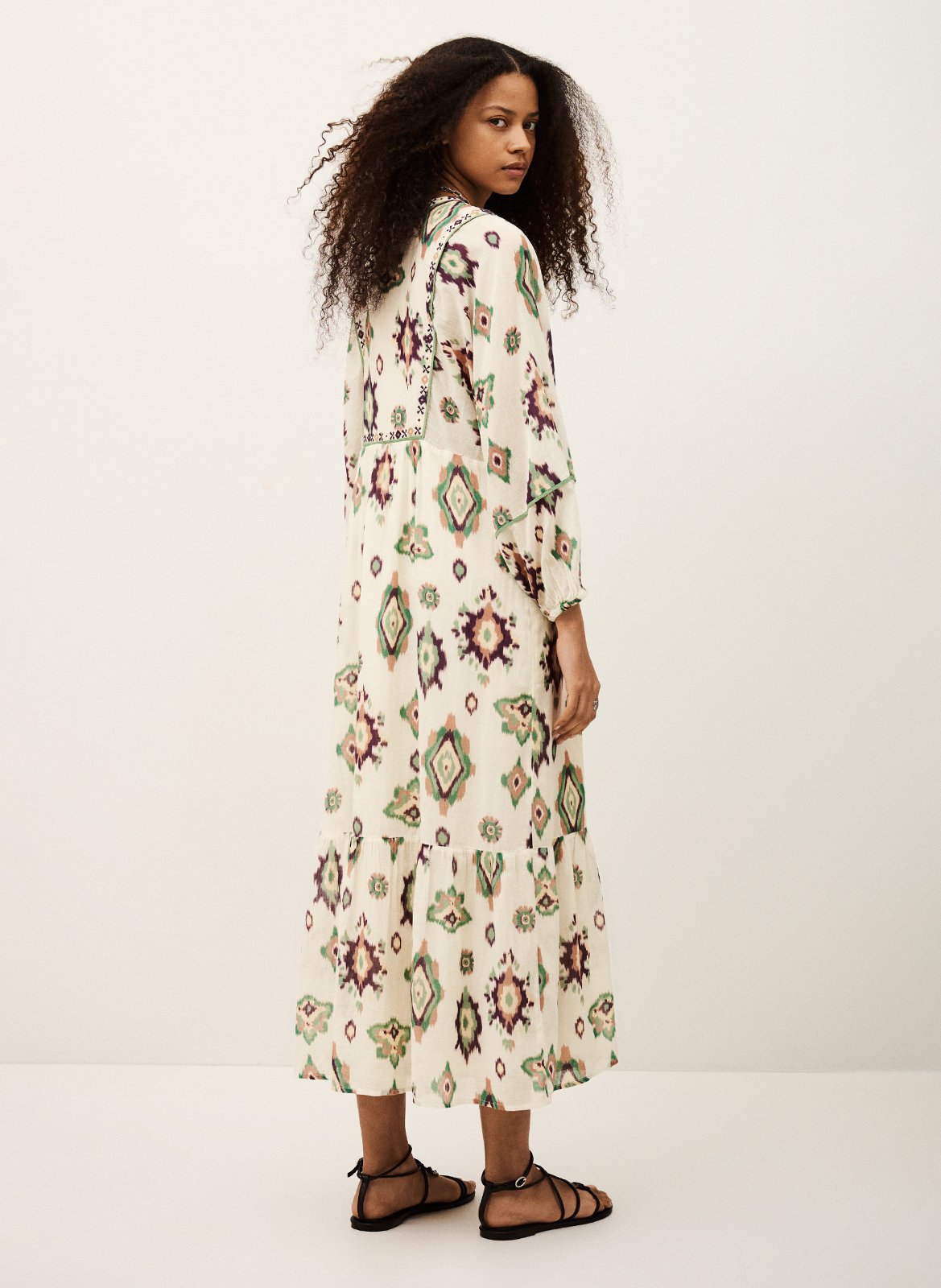 Robe midi imprimée oelia BA&SH Beige