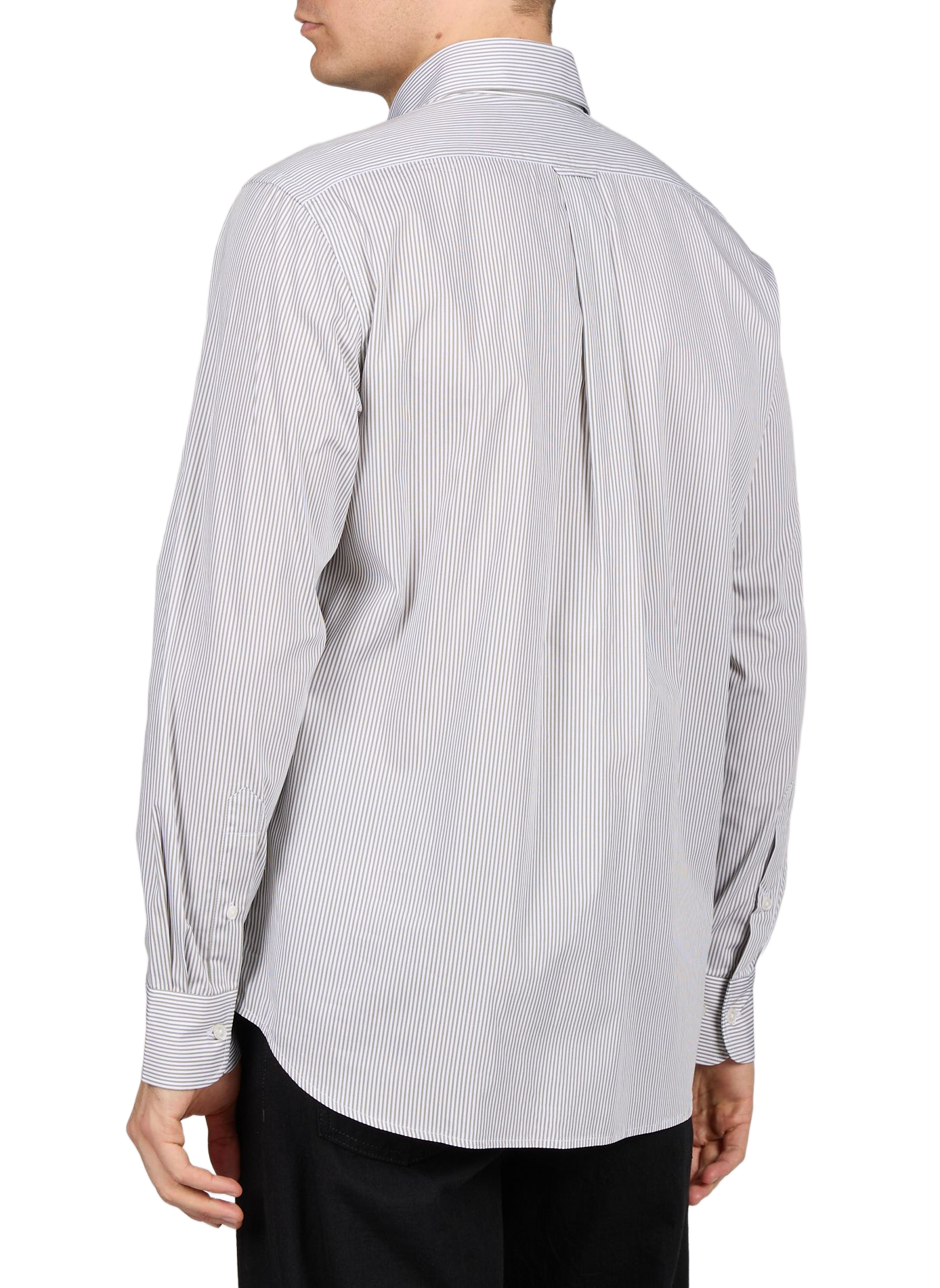 Chemise col américain à rayures en coton EDEN PARK Beige