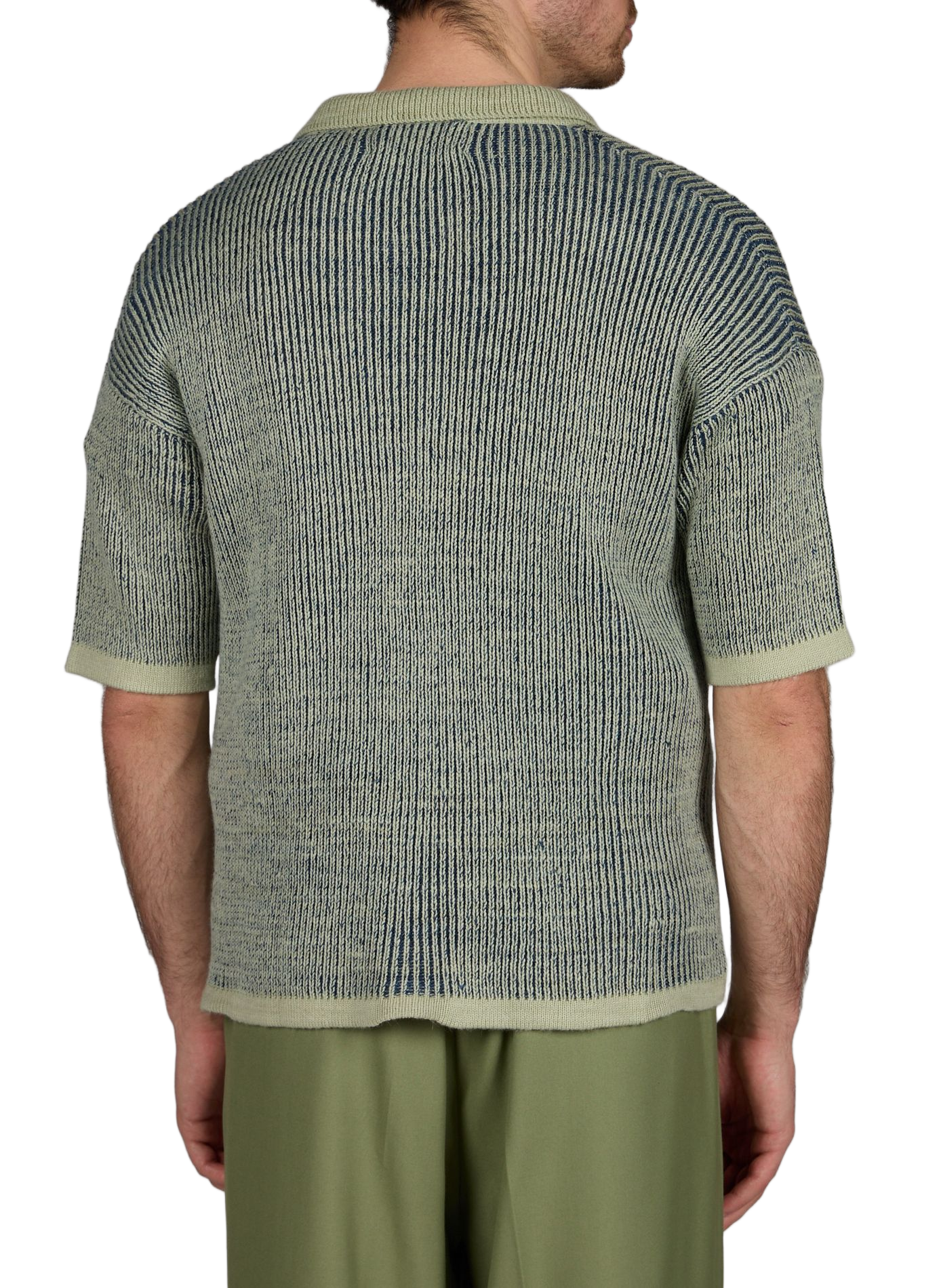 Short-sleeved cotton knit shirt PAS UNE MARQUE Blue