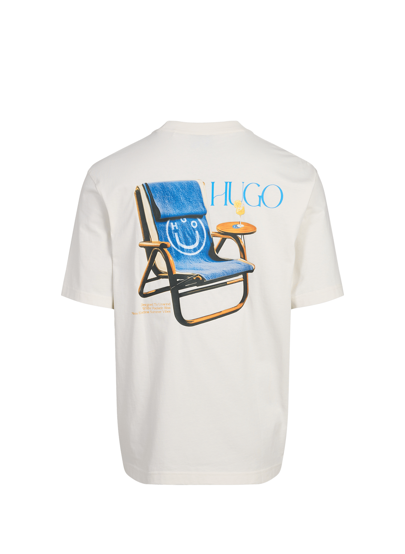 Biker-style cotton t-shirt HUGO BLUE Beige