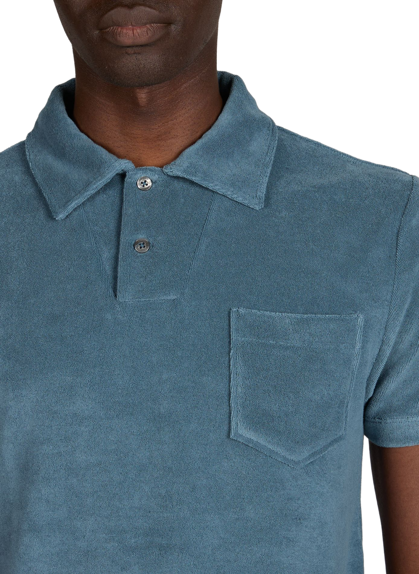 Polo manches courtes en tissu éponge de coton mélangé AURELIEN Vert