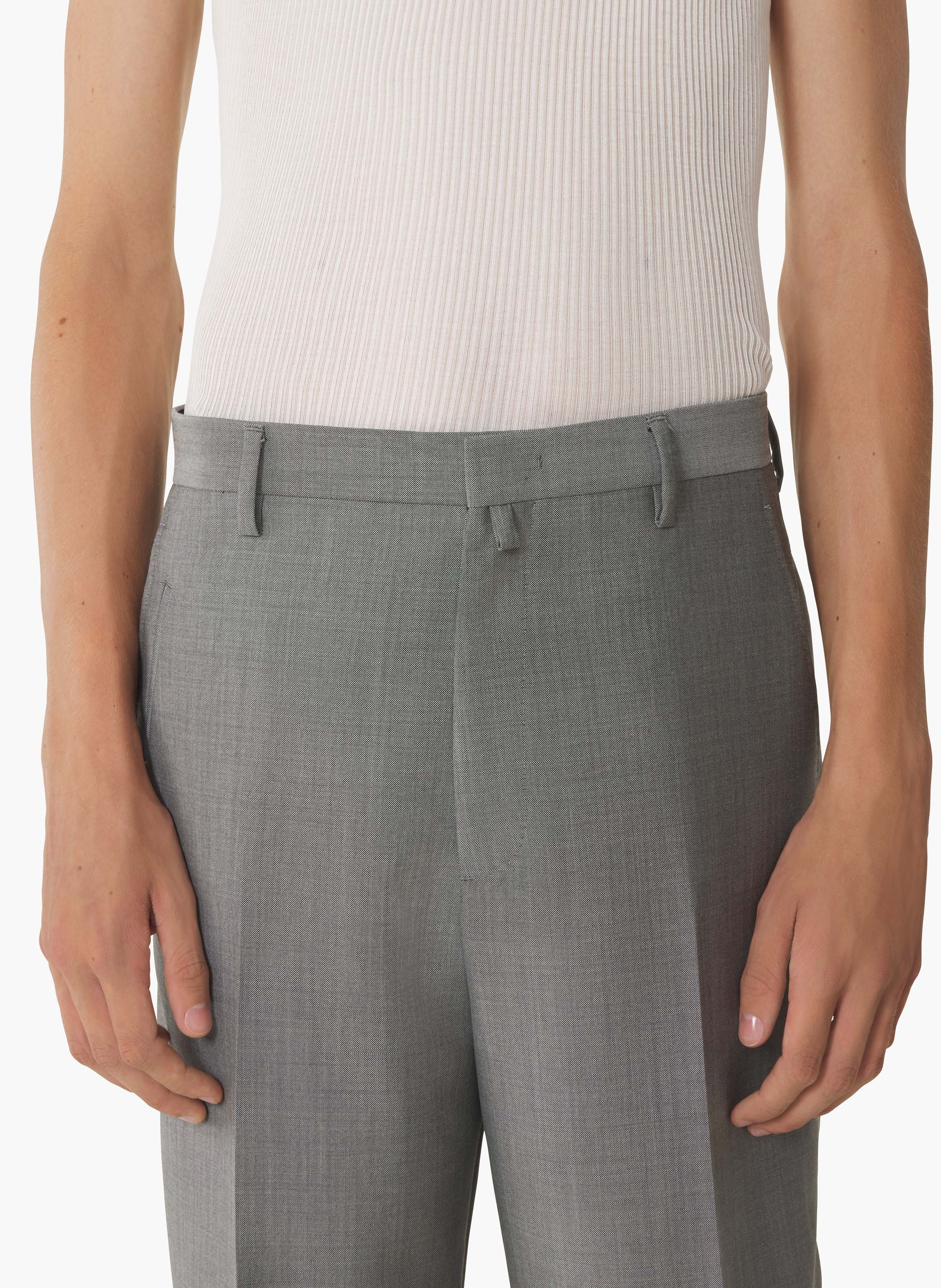 Pantalon droit en laine mohair LANVIN Gris
