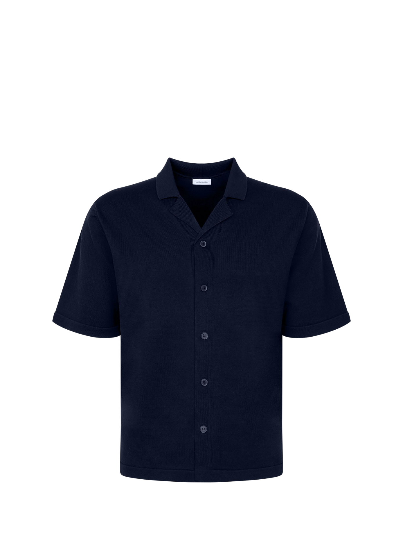 Short-sleeved Cuban collar cotton polo SEIDENSTICKER Blue