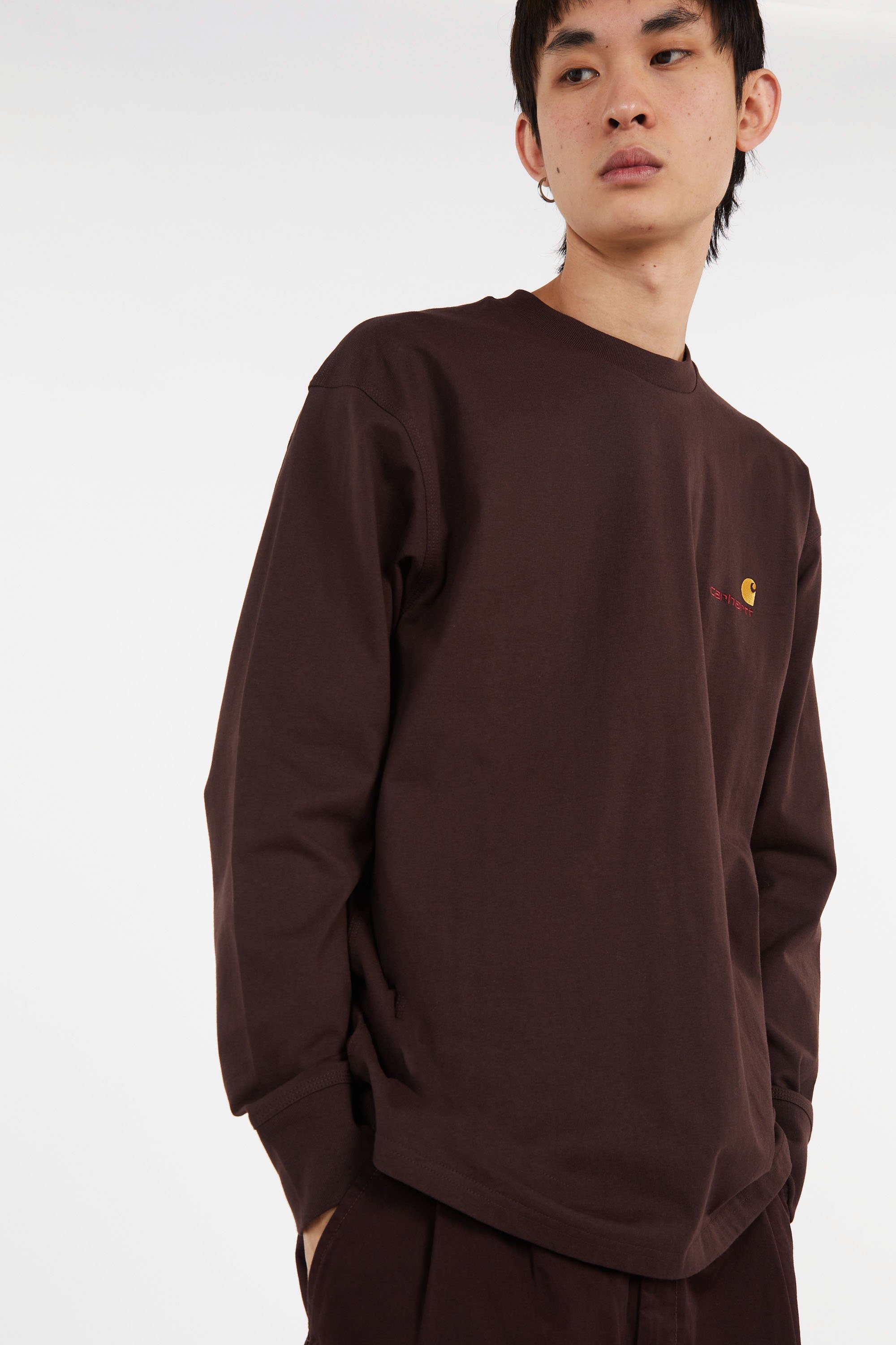 T-shirt l/s american script t-shirt CARHARTT WIP Marron